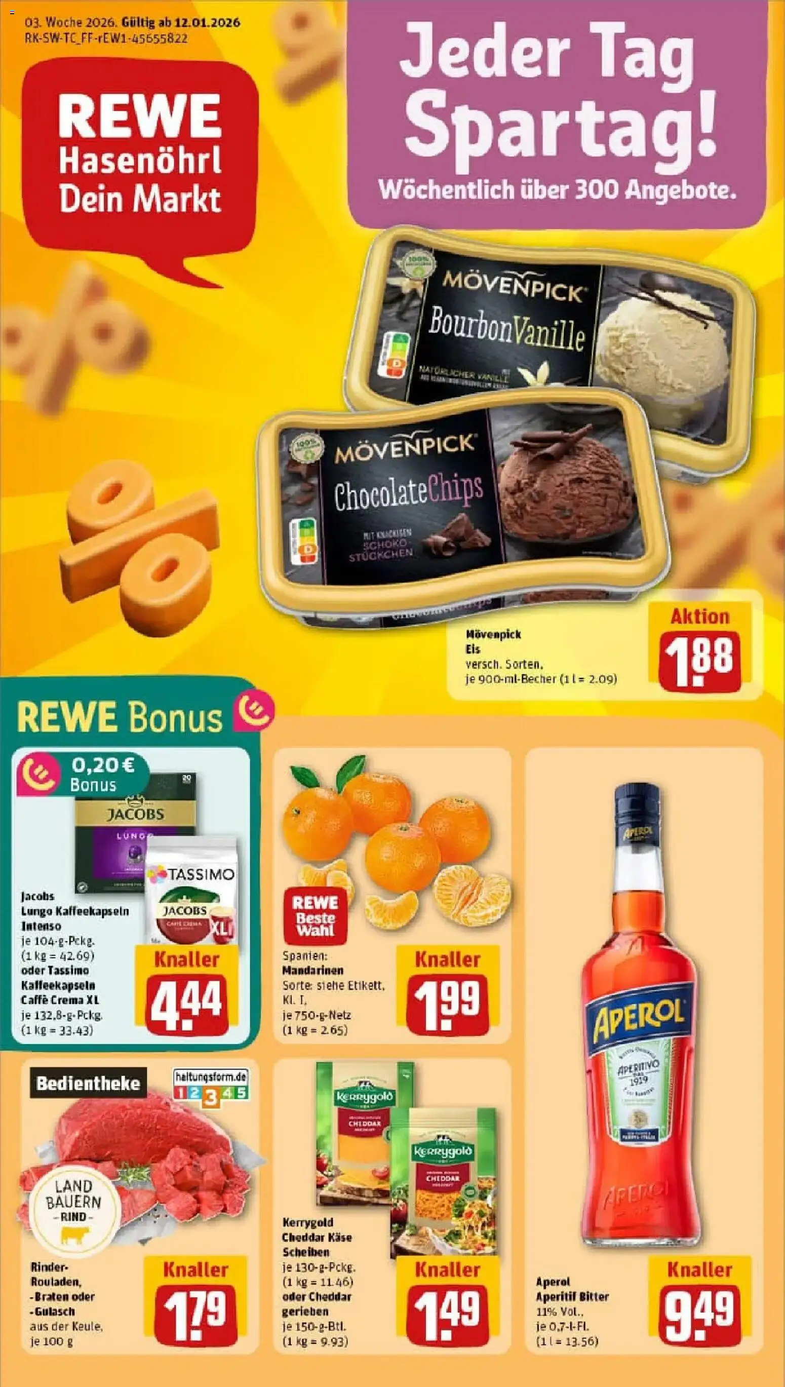Rewe prospekt Sindelfingen	 – gültig ab 11.01.2026 | Seite: 1 | Produkte: Käse, Movenpick eis, Gulasch, Tassimo