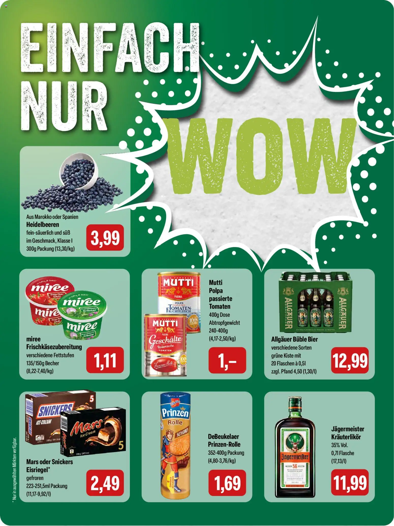 Feneberg Angebote – gültig ab 09.04.2026 | Seite: 8 | Produkte: Tomaten, Snickers, Heidelbeeren, Jägermeister