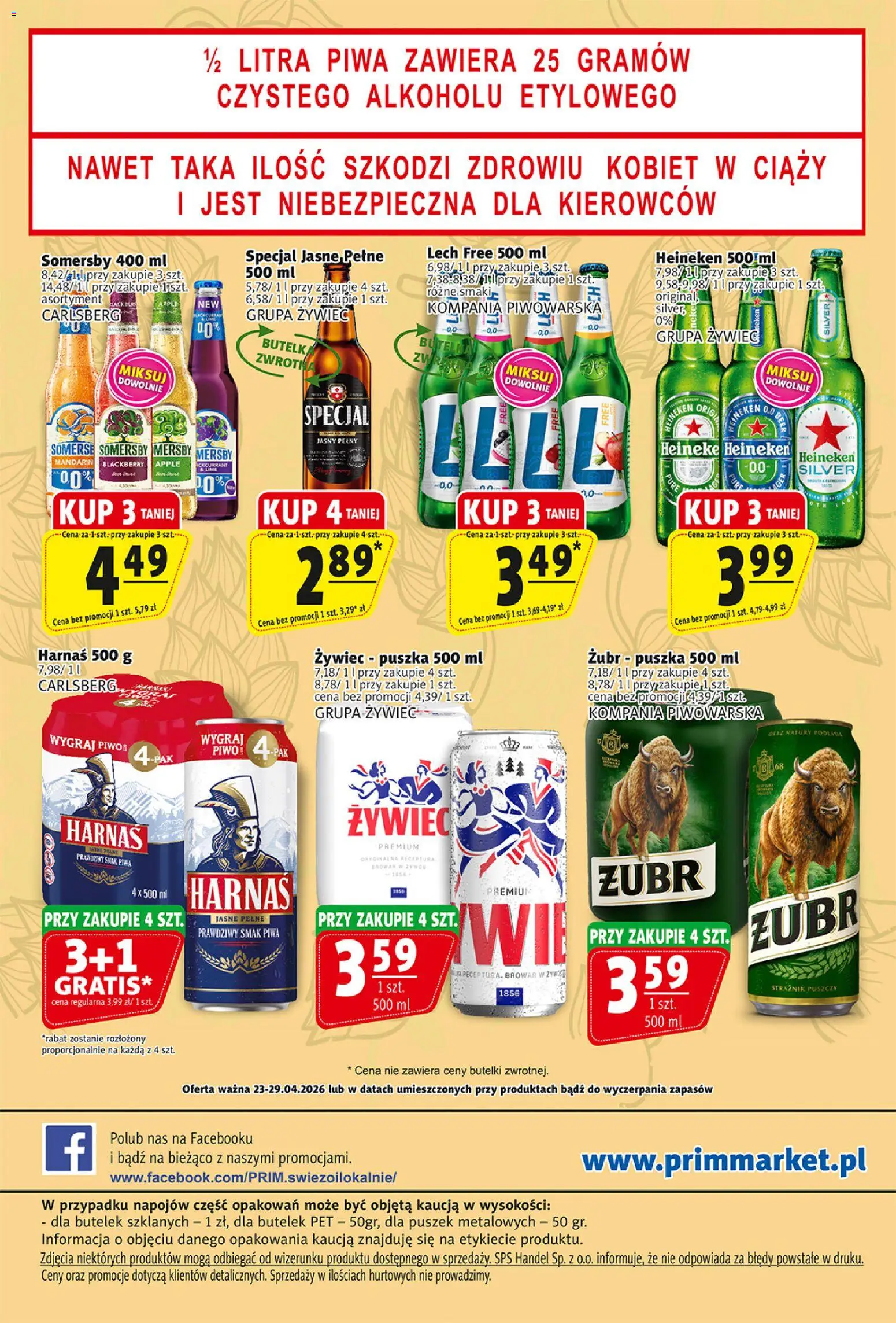 Prim Market gazetka od 23.04.2026 | Strona: 16 | Produkty: Harnaś, Piwo, Somersby, Heineken