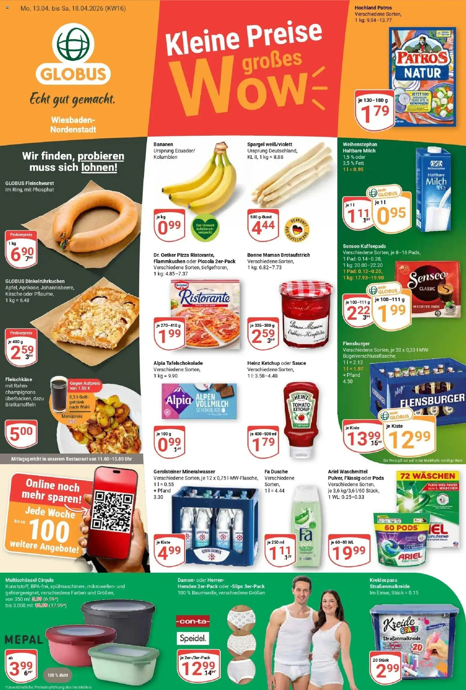 Globus Prospekt Wiesbaden-Nordenstadt	 – gültig ab 12.04.2026 | Seite: 1 | Produkte: Senseo, Haltbare milch, Champignons, Ketchup