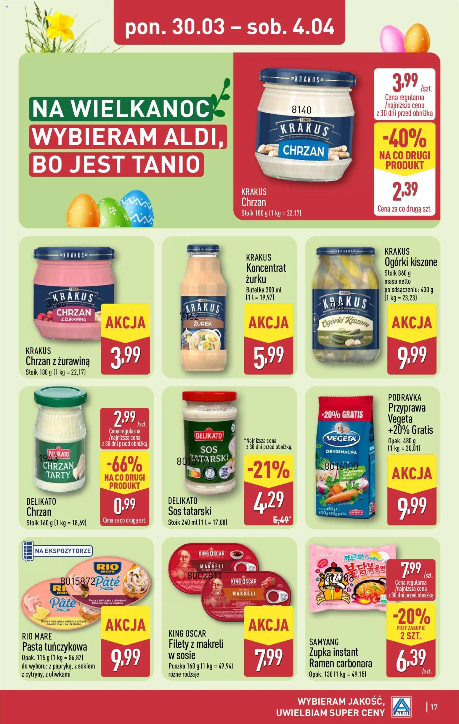 Aldi gazetka od 30.03.2026 | Strona: 17 | Produkty: Zurek, Cytryny, Chrzan, Sos