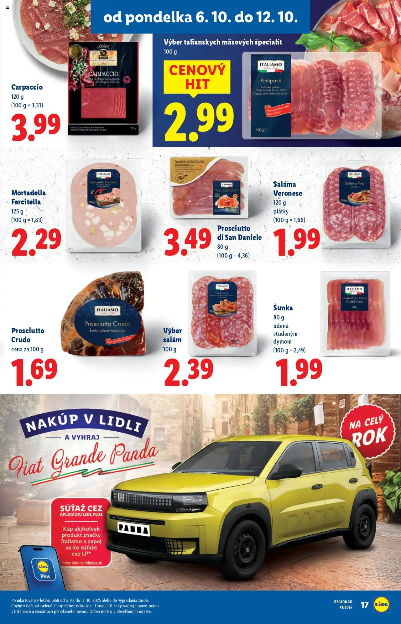 Nové Lidl akcie – leták je platný od 06.10.2025 | Strana: 21 | Produkty: Saláma, Šunka