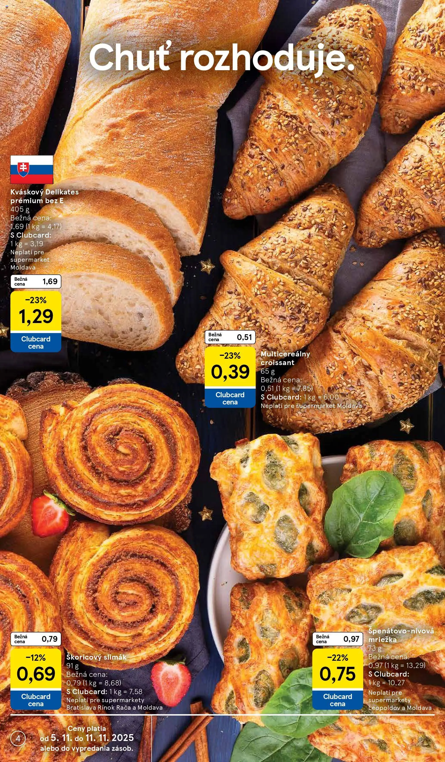 Nové Tesco akcie – leták je platný od 05.11.2025 | Strana: 4 | Produkty: Croissant