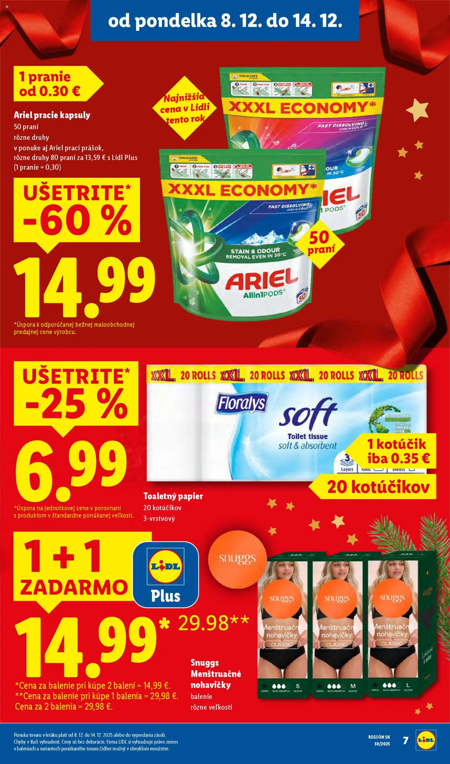 Nové Lidl akcie – leták je platný od 11.12.2025 | Strana: 9 | Produkty: Toaletný papier, Nohavičky, Ariel