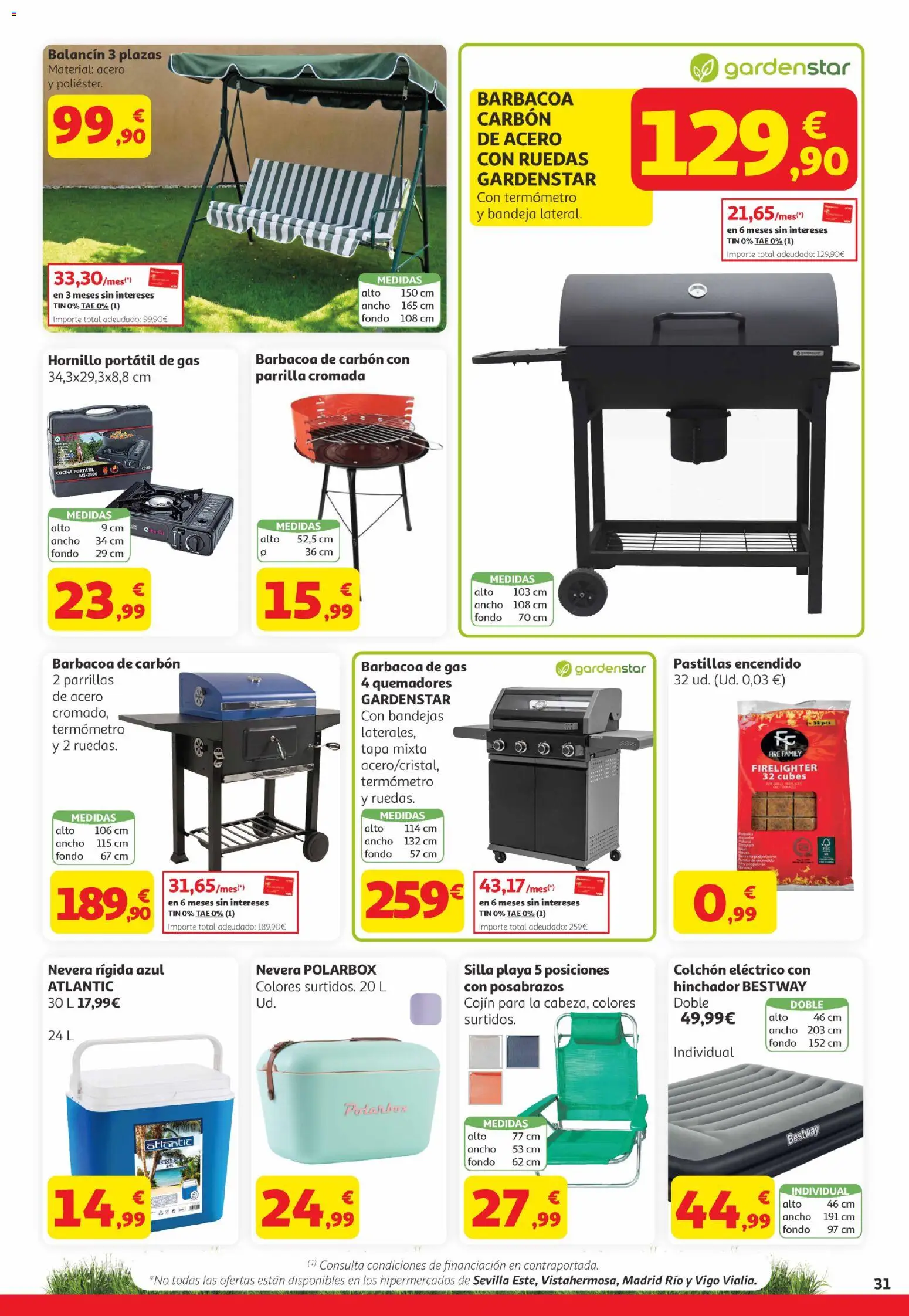 Alcampo Canarias │ válido desde el 07.04.2026 | Página: 31 | Productos: Barbacoa, Parrilla, Termómetro, Bandeja