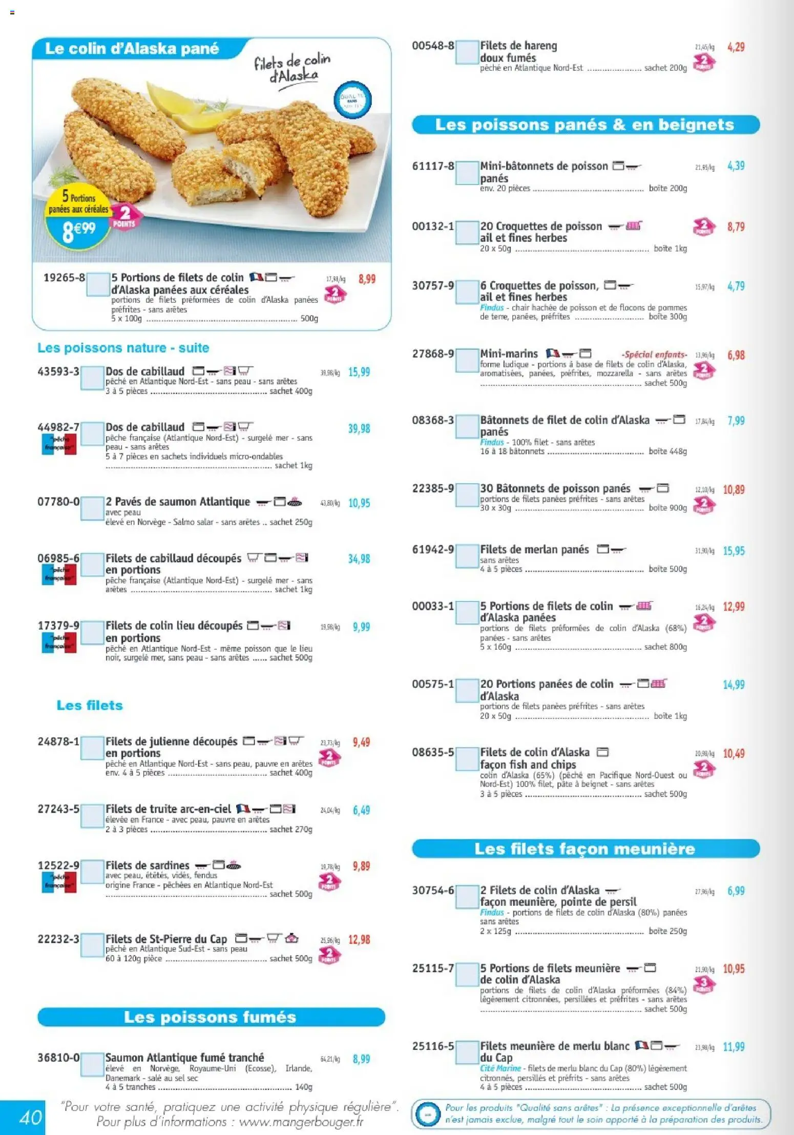 {H1} | Page: 40 | Produits: Persil, Dos de cabillaud, Poisson, Chips