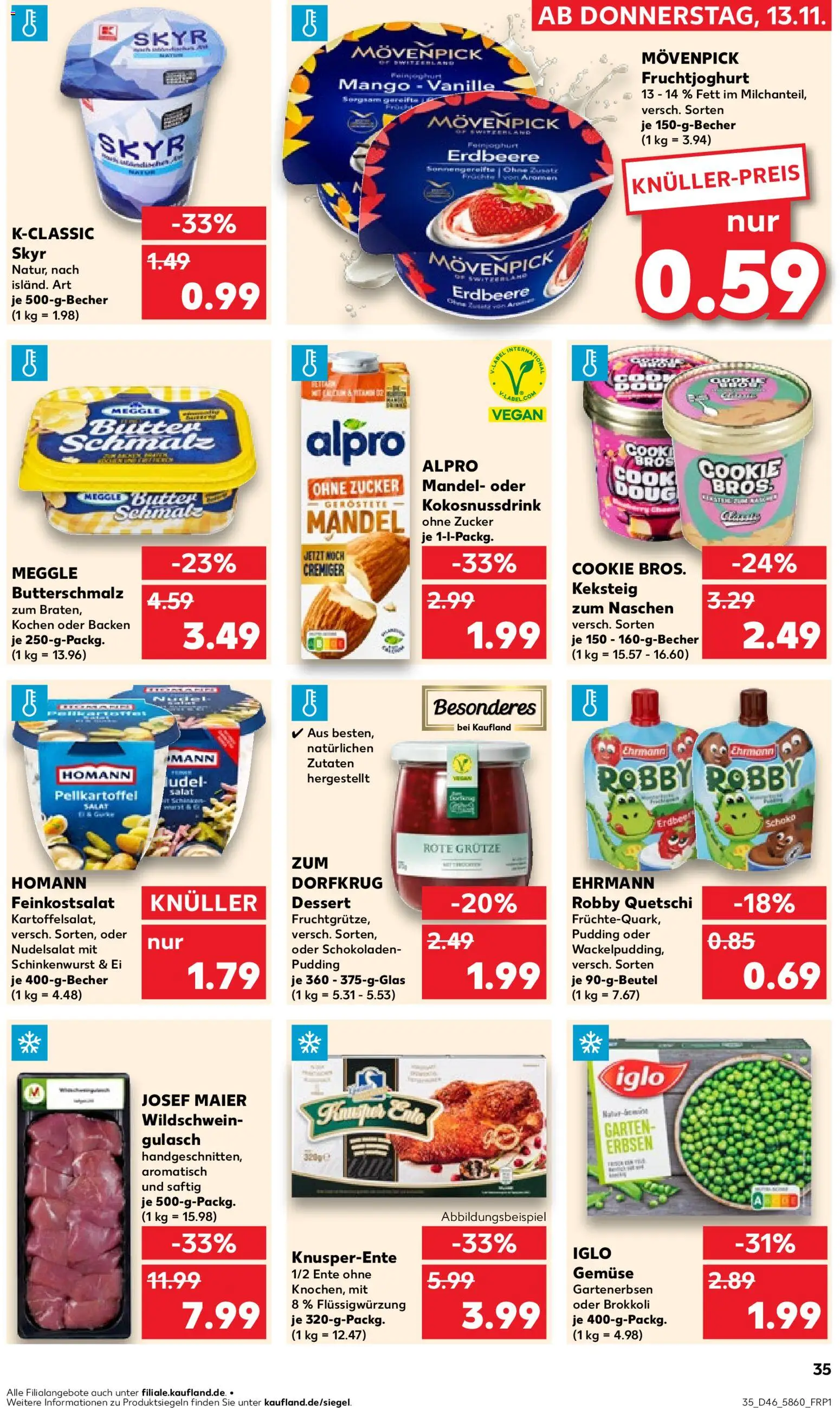 Kaufland prospekt Stuttgart	 – gültig ab 13.11.2025 | Seite: 35 | Produkte: Butterschmalz, Iglo, Skyr, Zucker