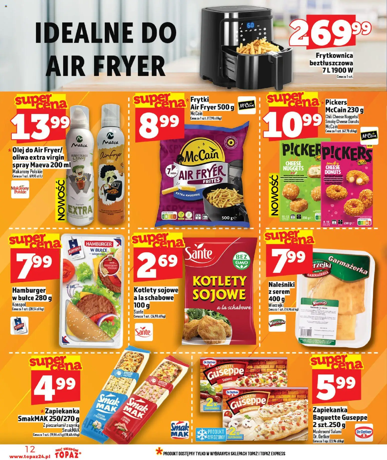 Topaz Gazetka MAZ od 26.02.2026 | Strona: 12 | Produkty: Chili, Frytkownica beztłuszczowa, Nuggets, Makarony