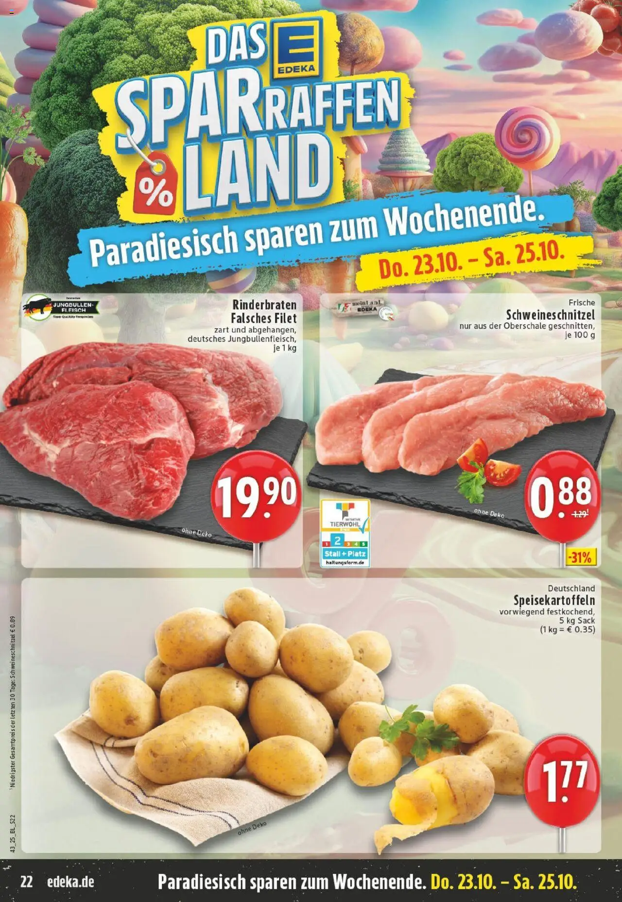Edeka prospekt Lindlar	 – gültig ab 19.10.2025 | Seite: 22 | Produkte: Rinderbraten, Fleisch
