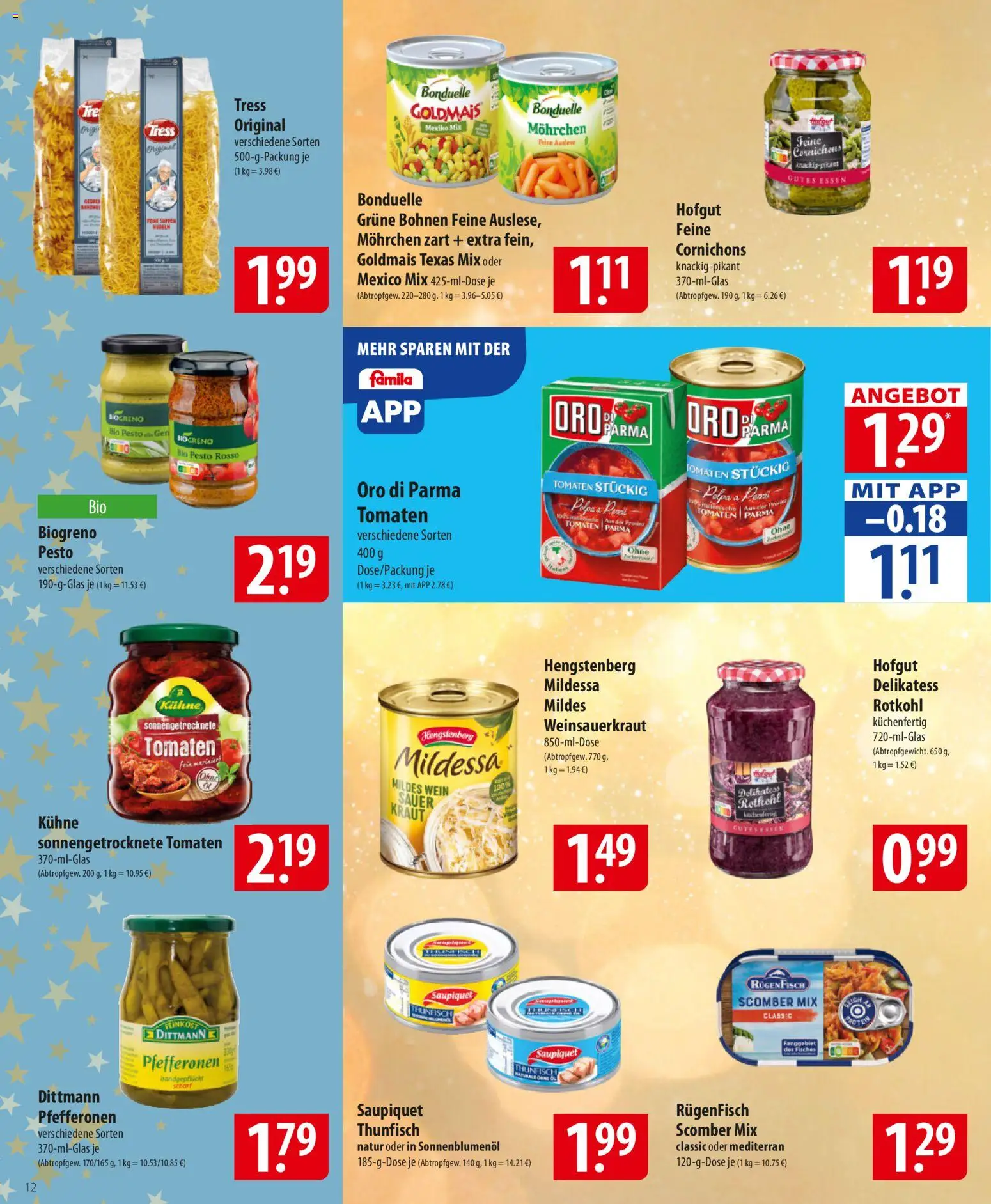 Famila Prospekt 	 – gültig ab 22.12.2025 | Seite: 12 | Produkte: Rotkohl, Tomaten, Oro di parma, Kraut