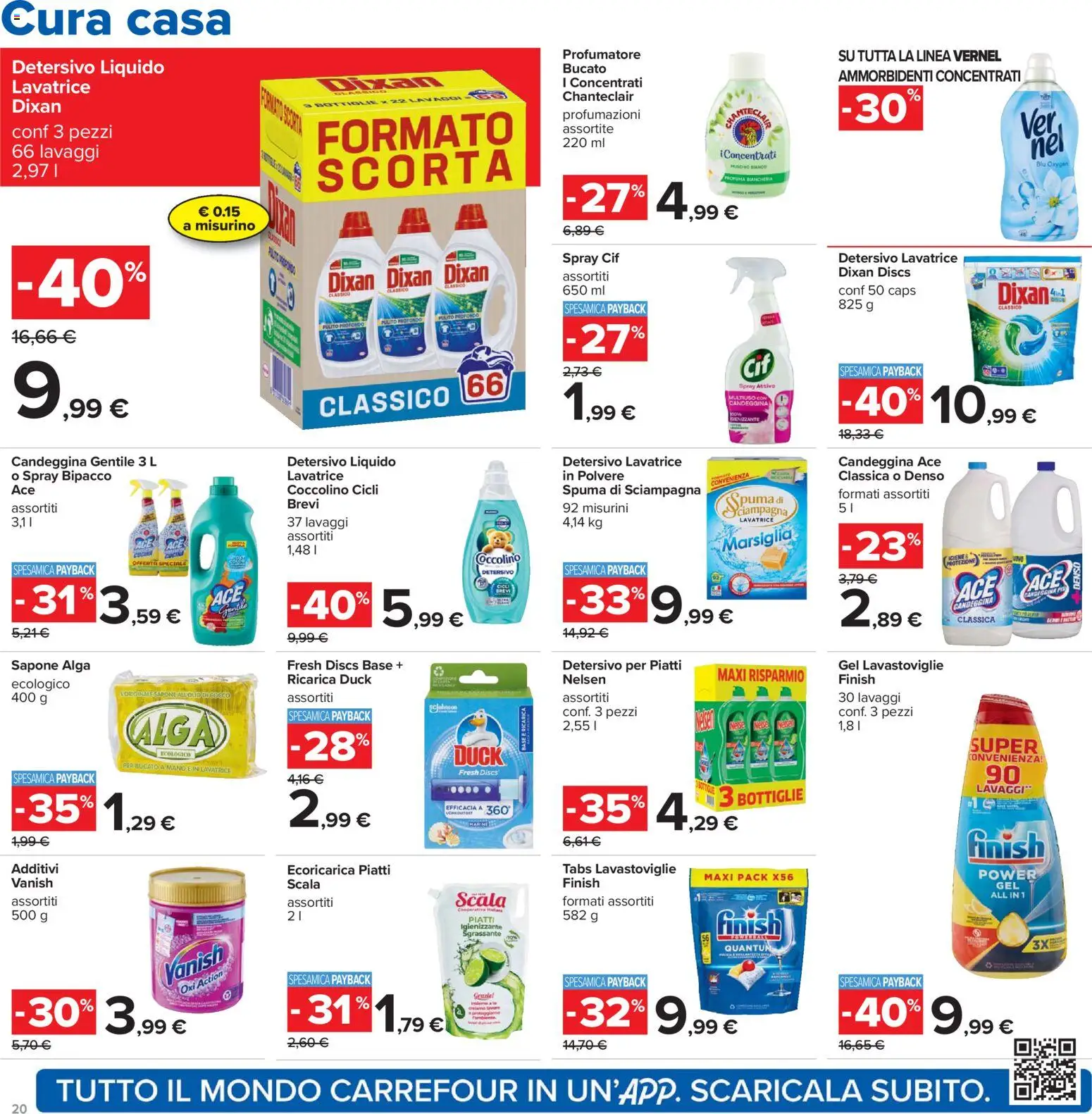 Volantino Carrefour del 21.04.2026 | Pagina: 20 | Prodotti: Sapone, Detersivo per piatti, Candeggina, Scala