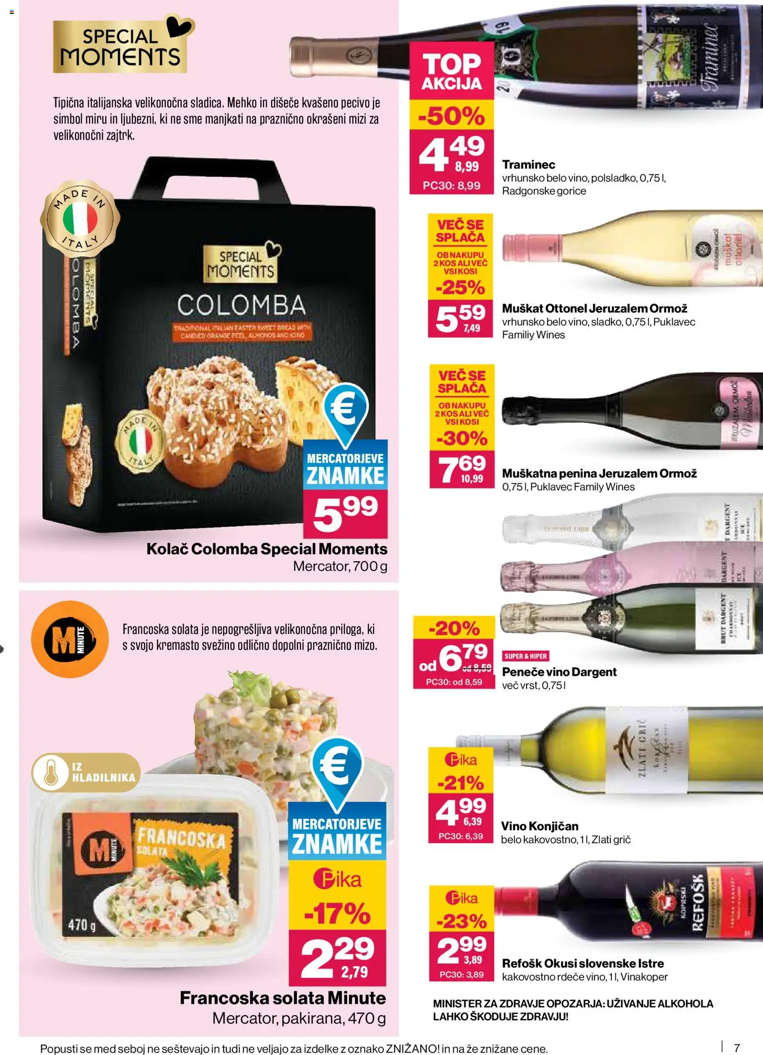 Novi Mercator katalog ponudbe – veljaven od 19.03.2026 | Stran: 7 | Izdelki: Kolač, Kos, Penina, Vino