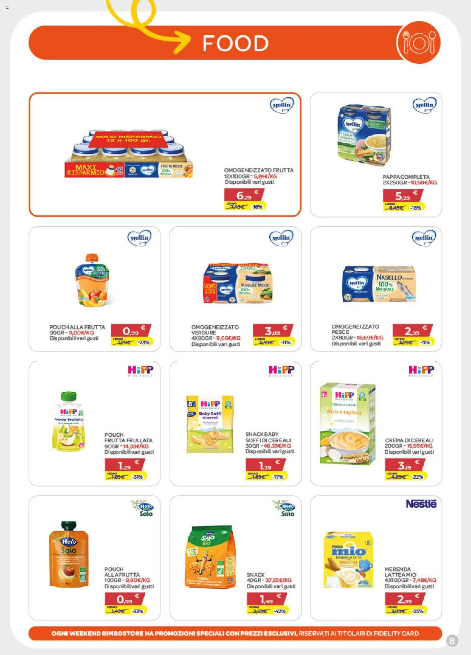 Volantino Bimbo store del 05.03.2026 | Pagina: 8 | Prodotti: Crema, Pesce, Mais, Nasello