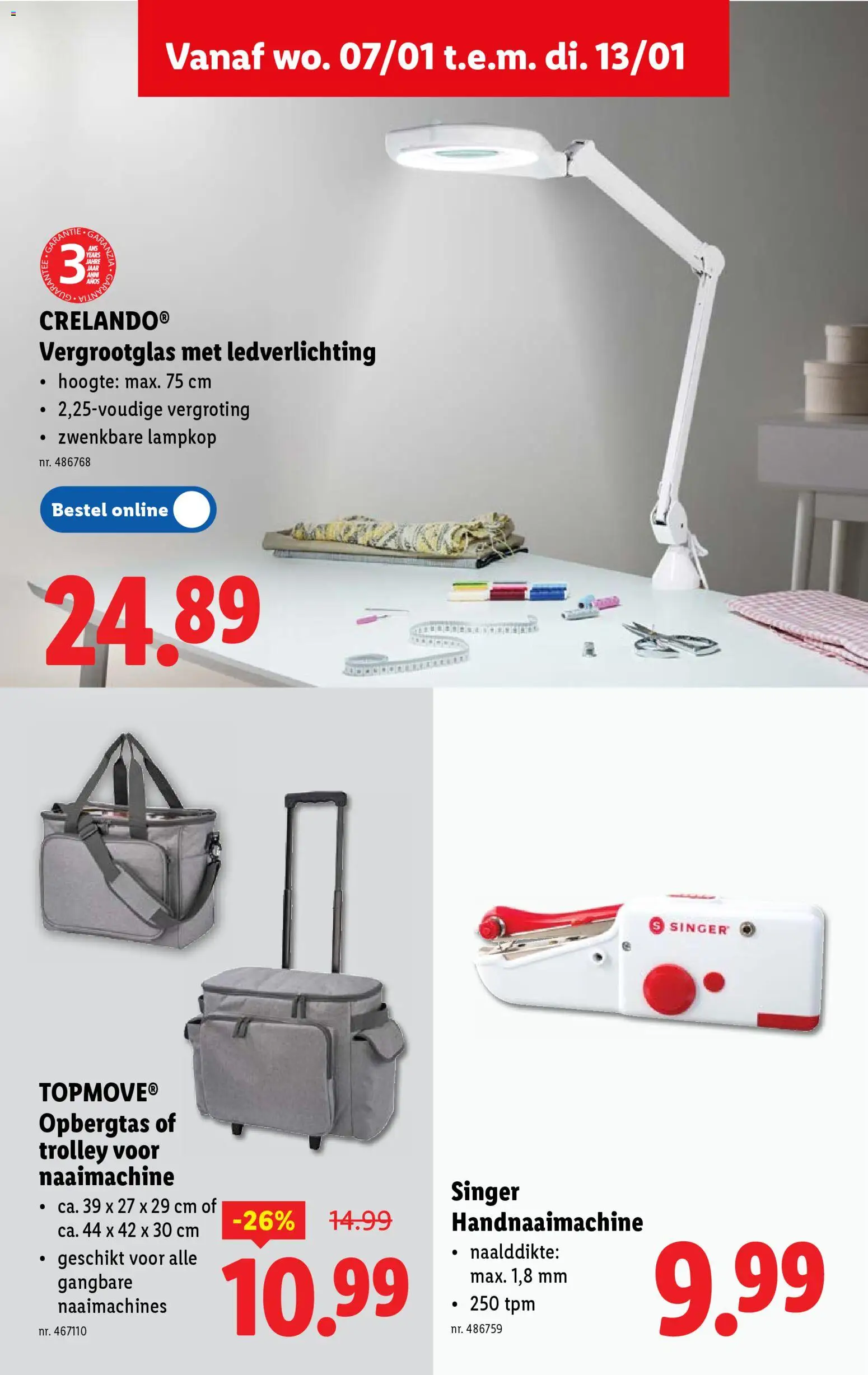 {H1} | Pagina: 40 | Producten: Trolley, Naaimachine