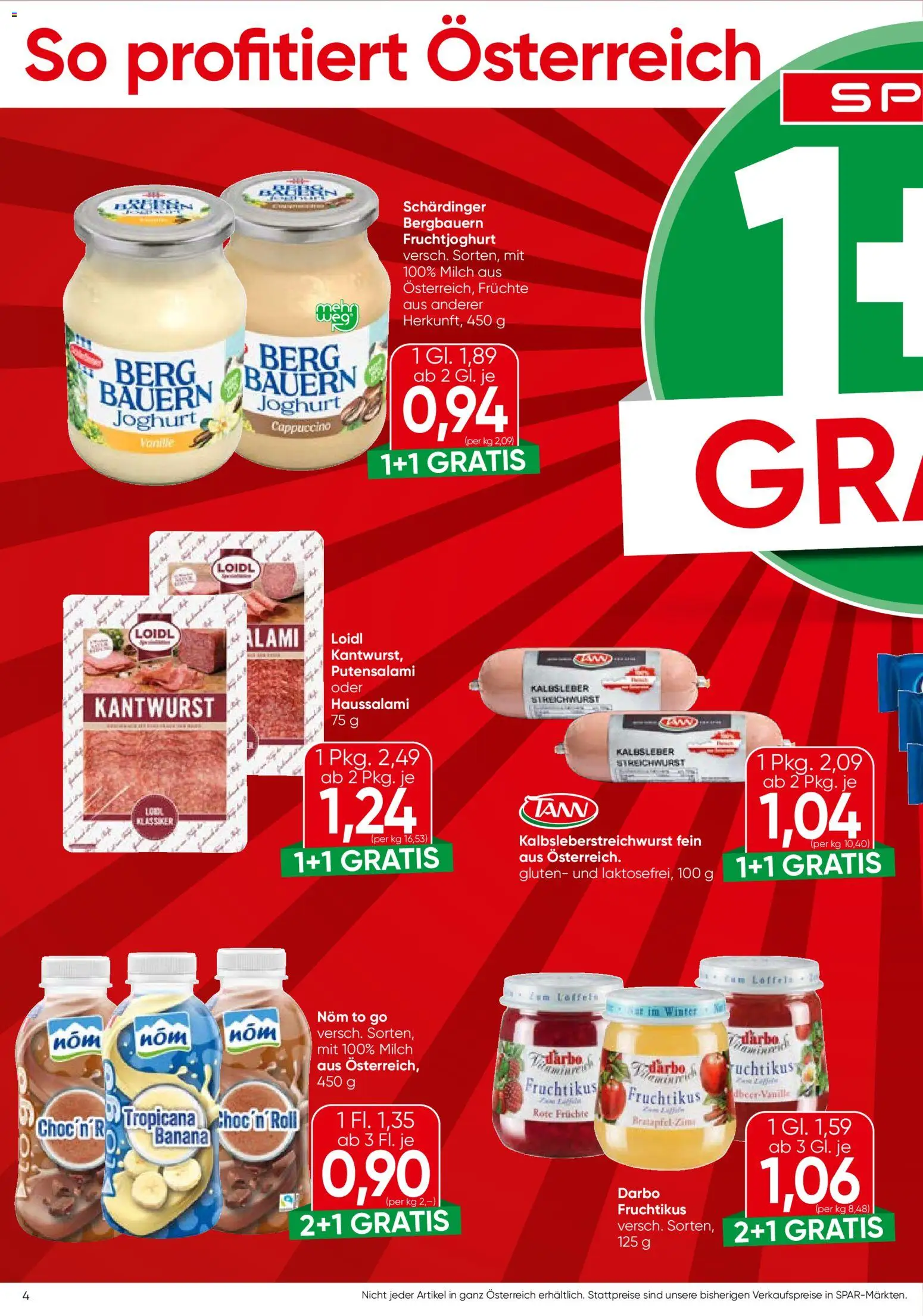 Spar Flugblatt - Oberösterreich gültig ab 16.04.2026 | Seite: 4 | Produkte: Milch, Joghurt
