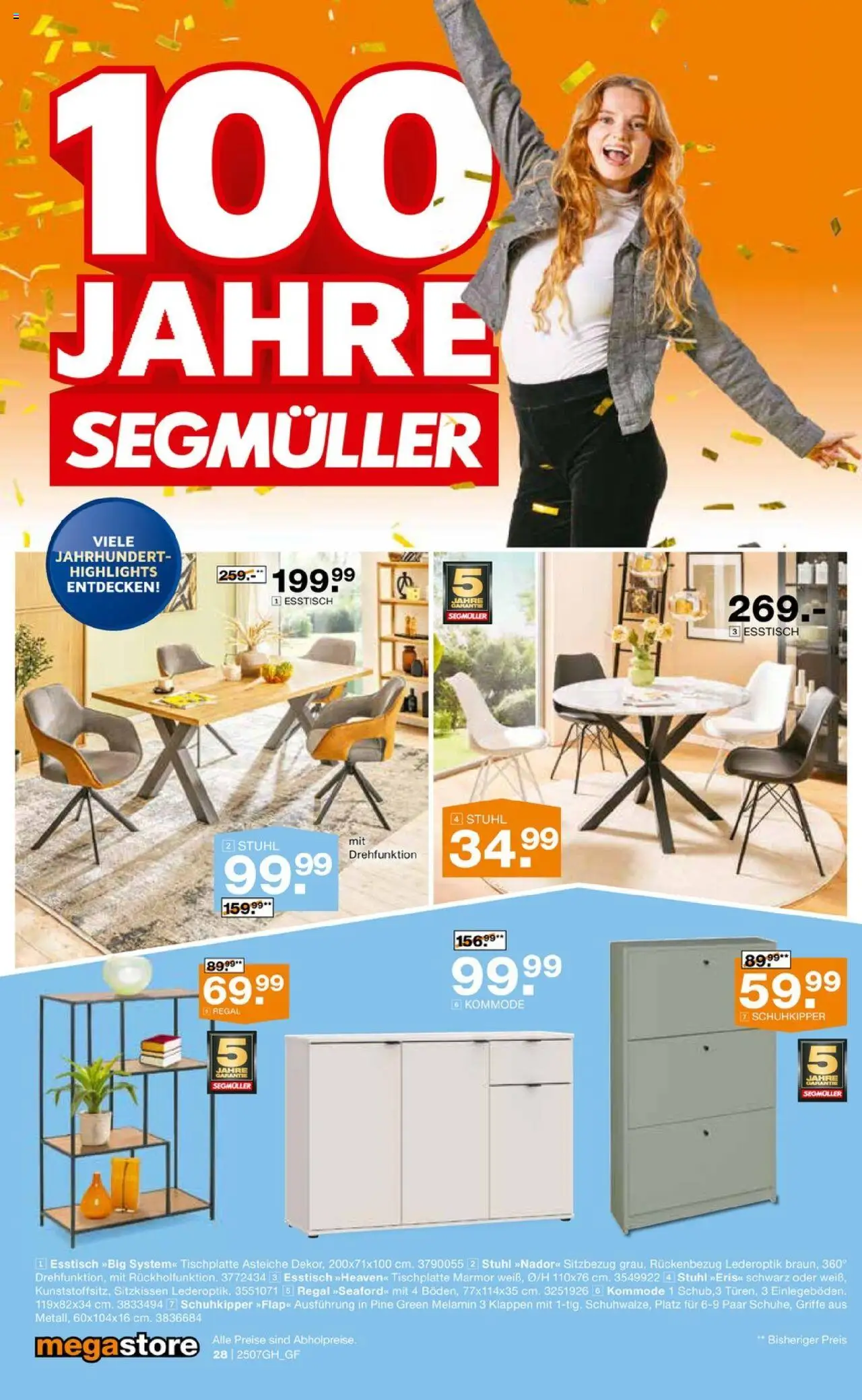 Segmüller Highlight - gültig ab dem 19.07.2025 | Seite: 50 | Produkte: Esstisch, Kommode, Regal, Schuhkipper
