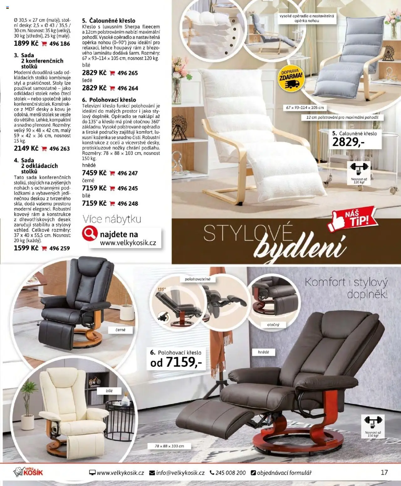 Velký Košík katalog září od 01.09.2025 | Strana: 17 | Produkty: Košík, Odkládací stolek, Křeslo, Stolek