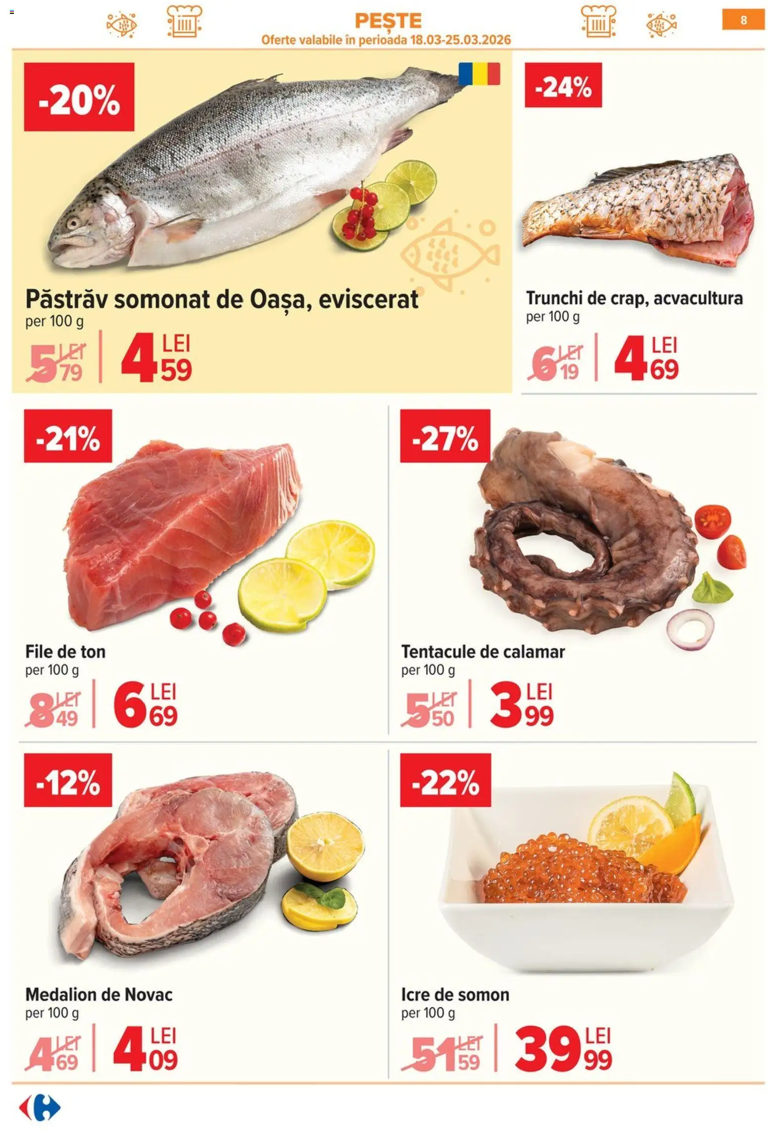Noul catalog Carrefour – valabil de la 18.03.2026 | Pagină: 14 | Produse: Pește