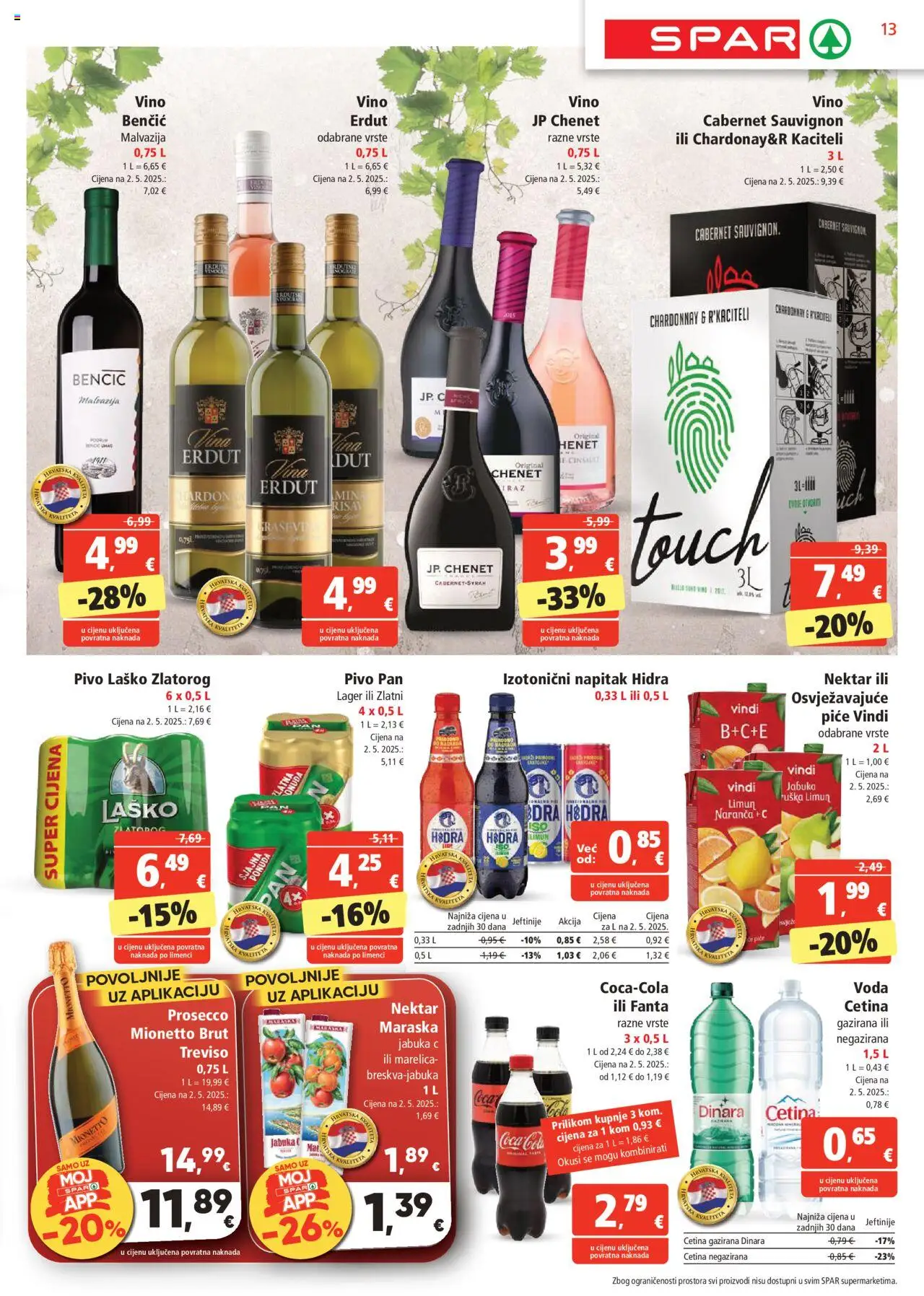 Spar katalog | vrijedi od 15.10.2025 | Stranica: 13 | Proizvodi: Prosecco, Pivo, Pan, Jabuka