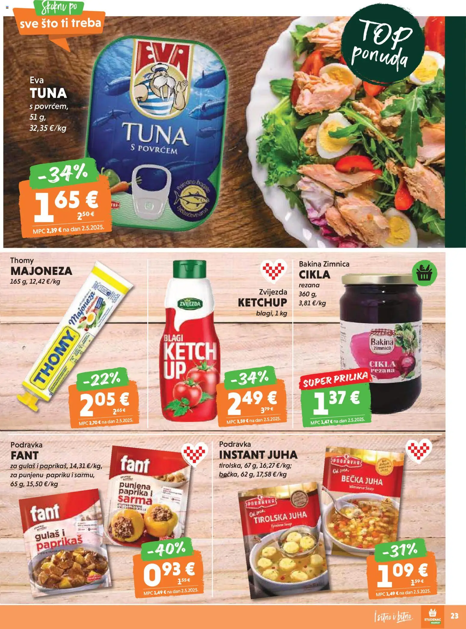 Studenac katalog | vrijedi od 19.11.2025 | Stranica: 21 | Proizvodi: Paprika, Juha, Majoneza, Cikla