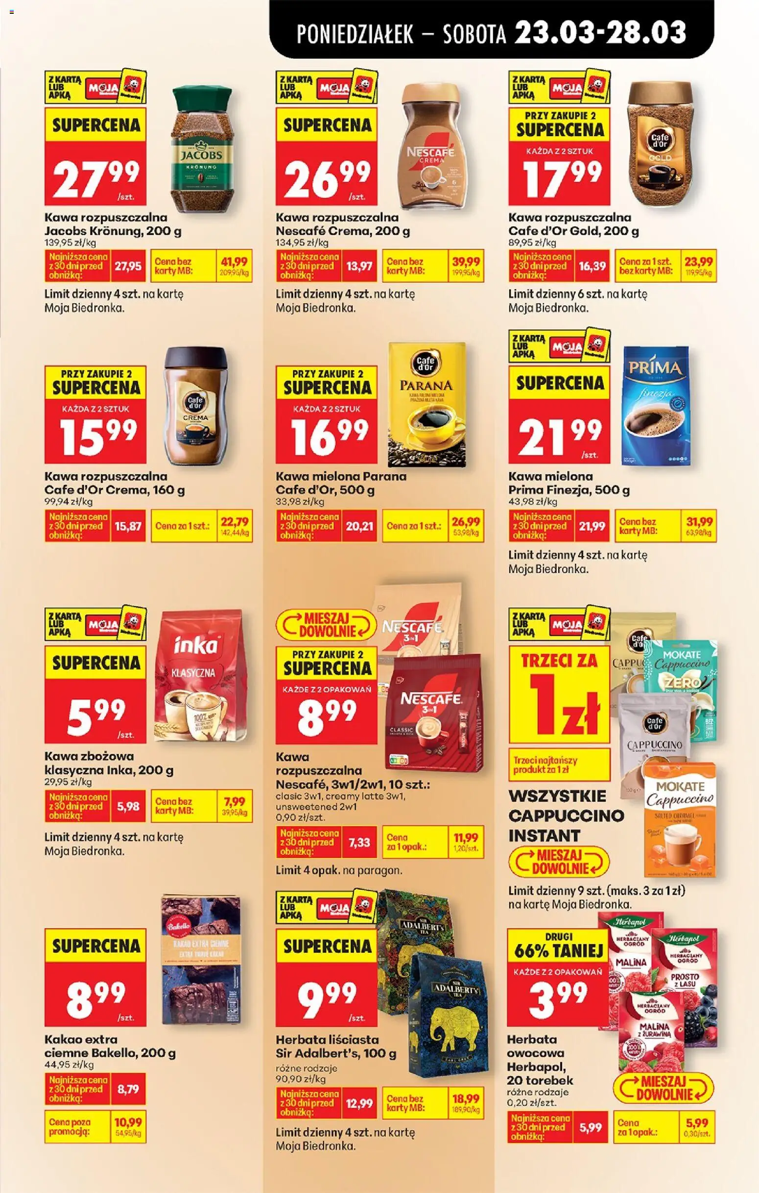 Biedronka Polsko leták od 23.03.2026 | Strana: 71 | Produkty: Jacobs, Nescafé, Crema, Cappuccino