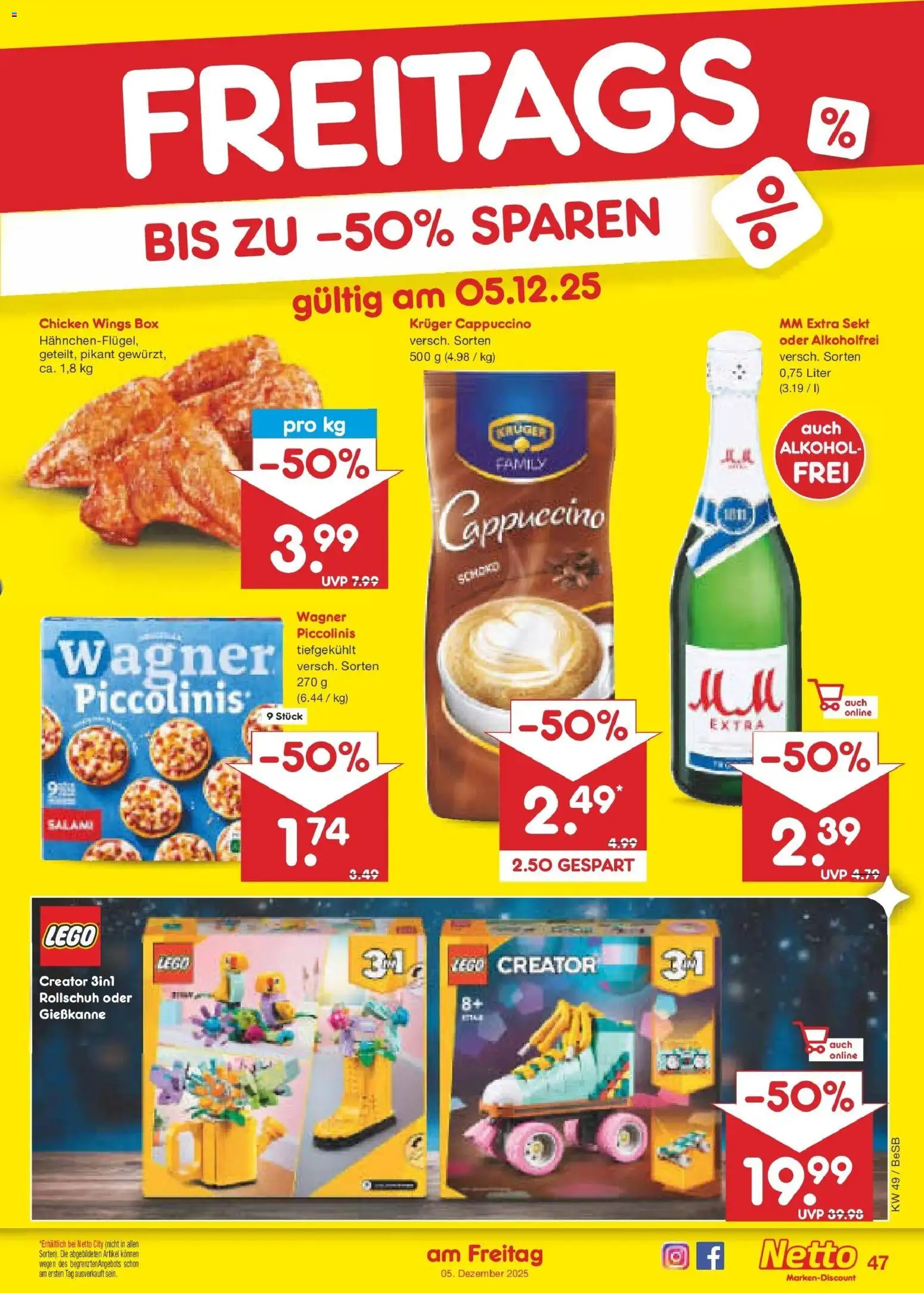 Netto Marken-Discount prospekt Kremmen	 – gültig ab 01.12.2025 | Seite: 50 | Produkte: Sekt, Box, Piccolinis, Kruger cappuccino