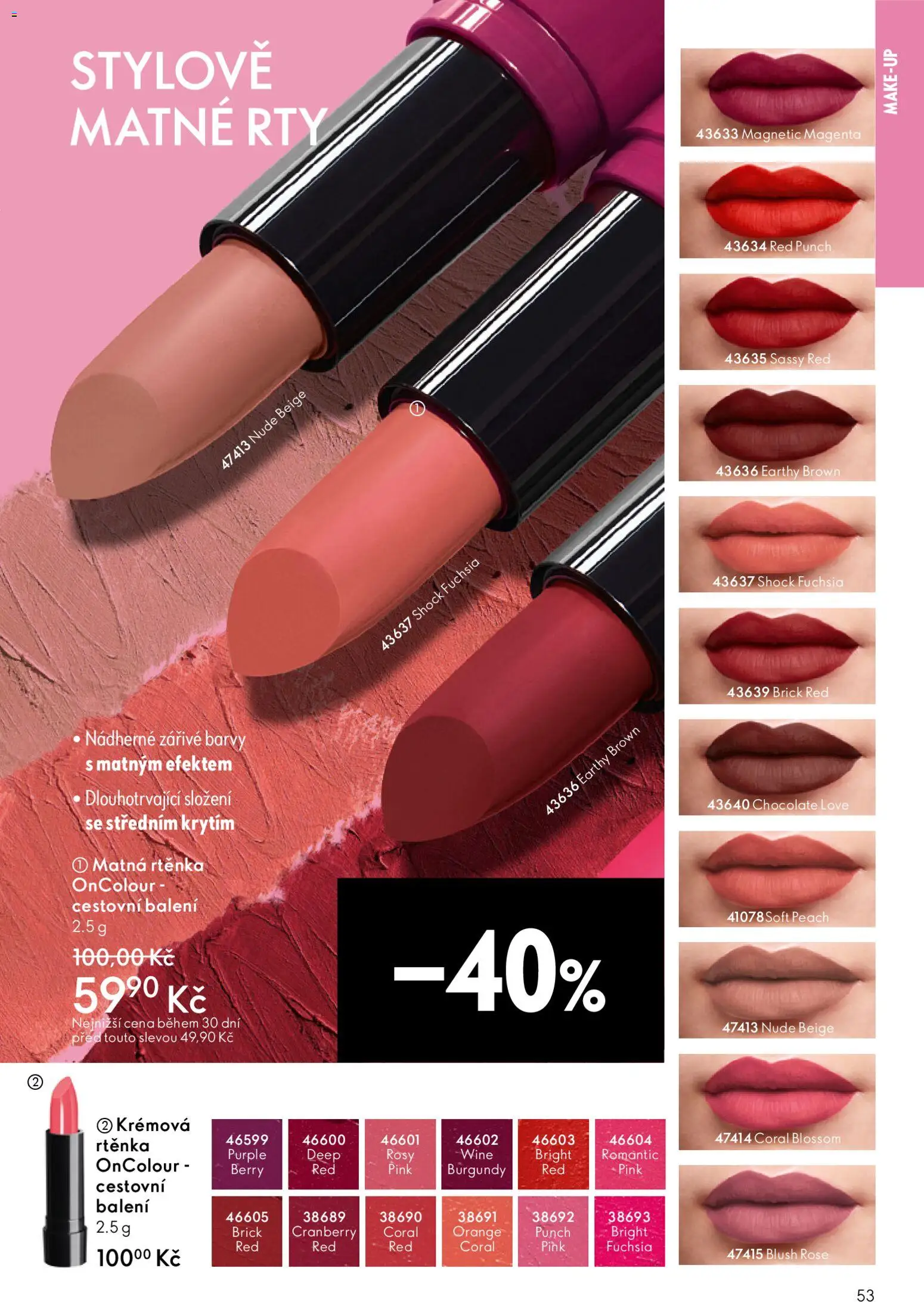 Oriflame katalog č.01/2026 od 30.12.2025 | Strana: 53 | Produkty: Makeup, Barvy, Rtěnka
