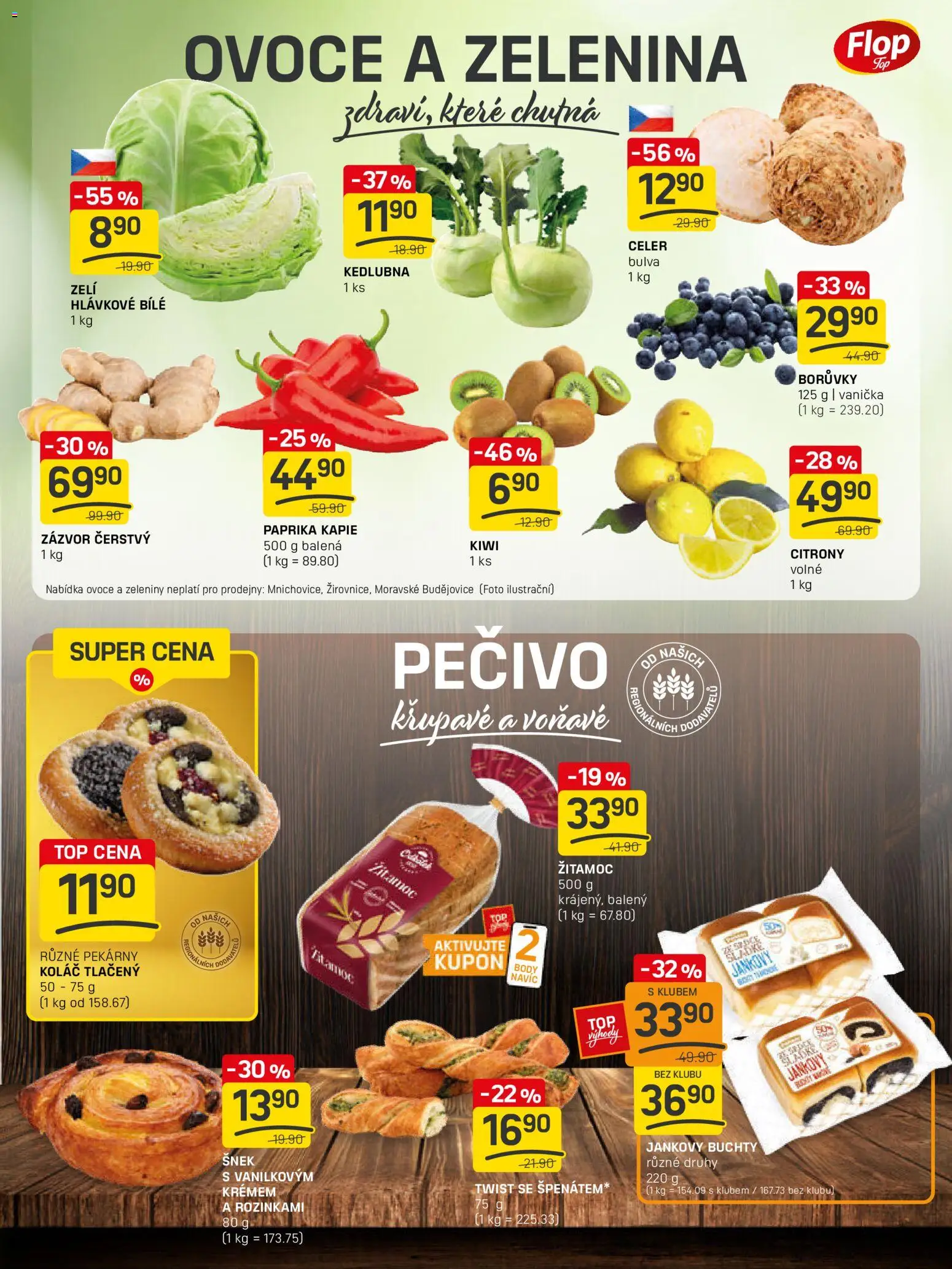 Flop leták - FlopTop od 14.01.2026 | Strana: 7 | Produkty: Kiwi, Zelenina, Citróny, Kedlubna
