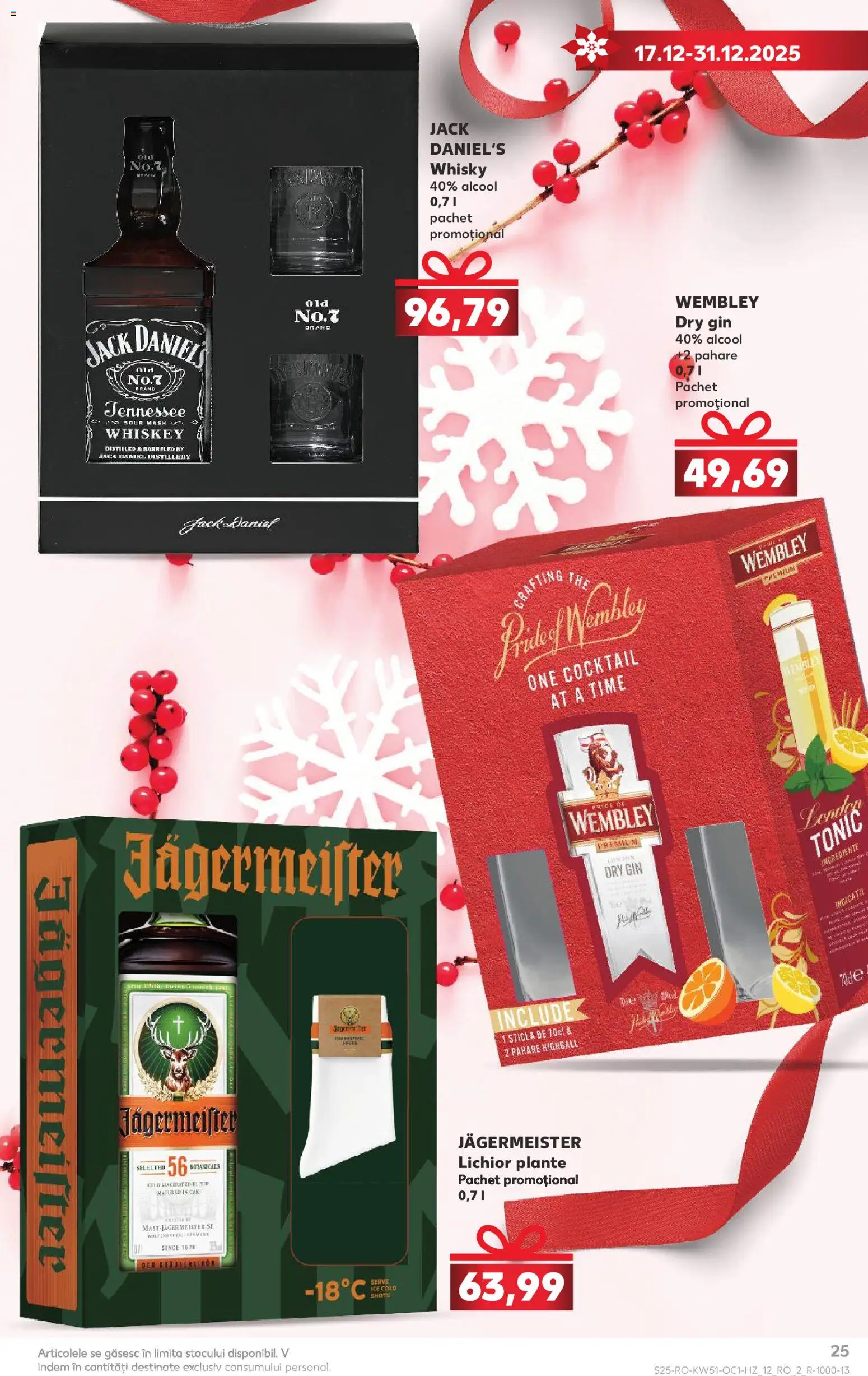 Noul catalog Kaufland – valabil de la 17.12.2025 | Pagină: 25 | Produse: Lichior, Cocktail, Gin, Whiskey