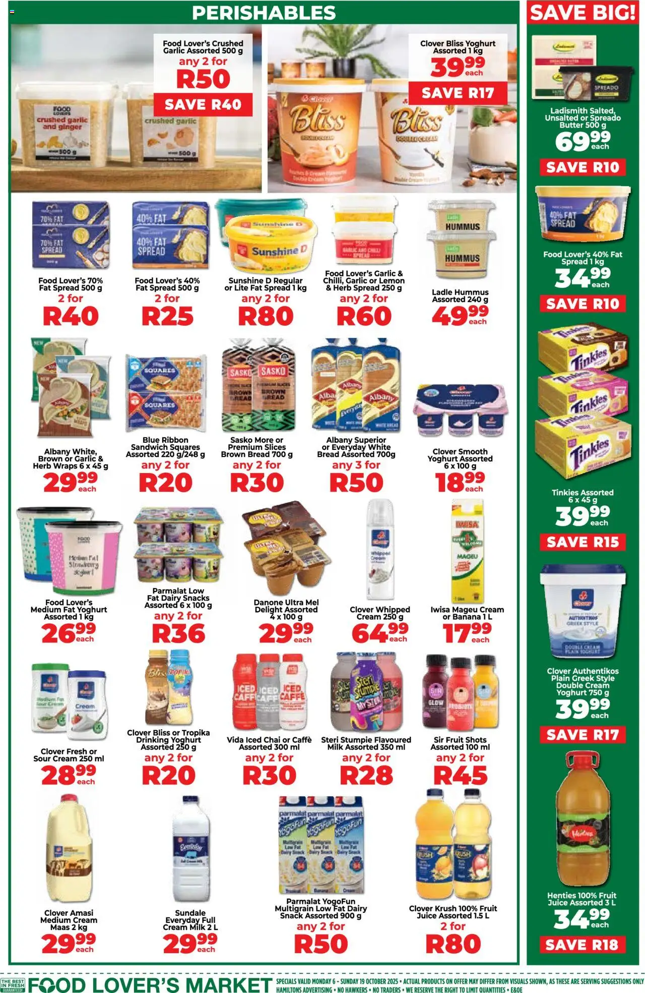 New Food Lover's Market catalogue – valid from 06.10.2025 | Page: 4 | Products: Yoghurt, Butter, Sour cream, Fat spread