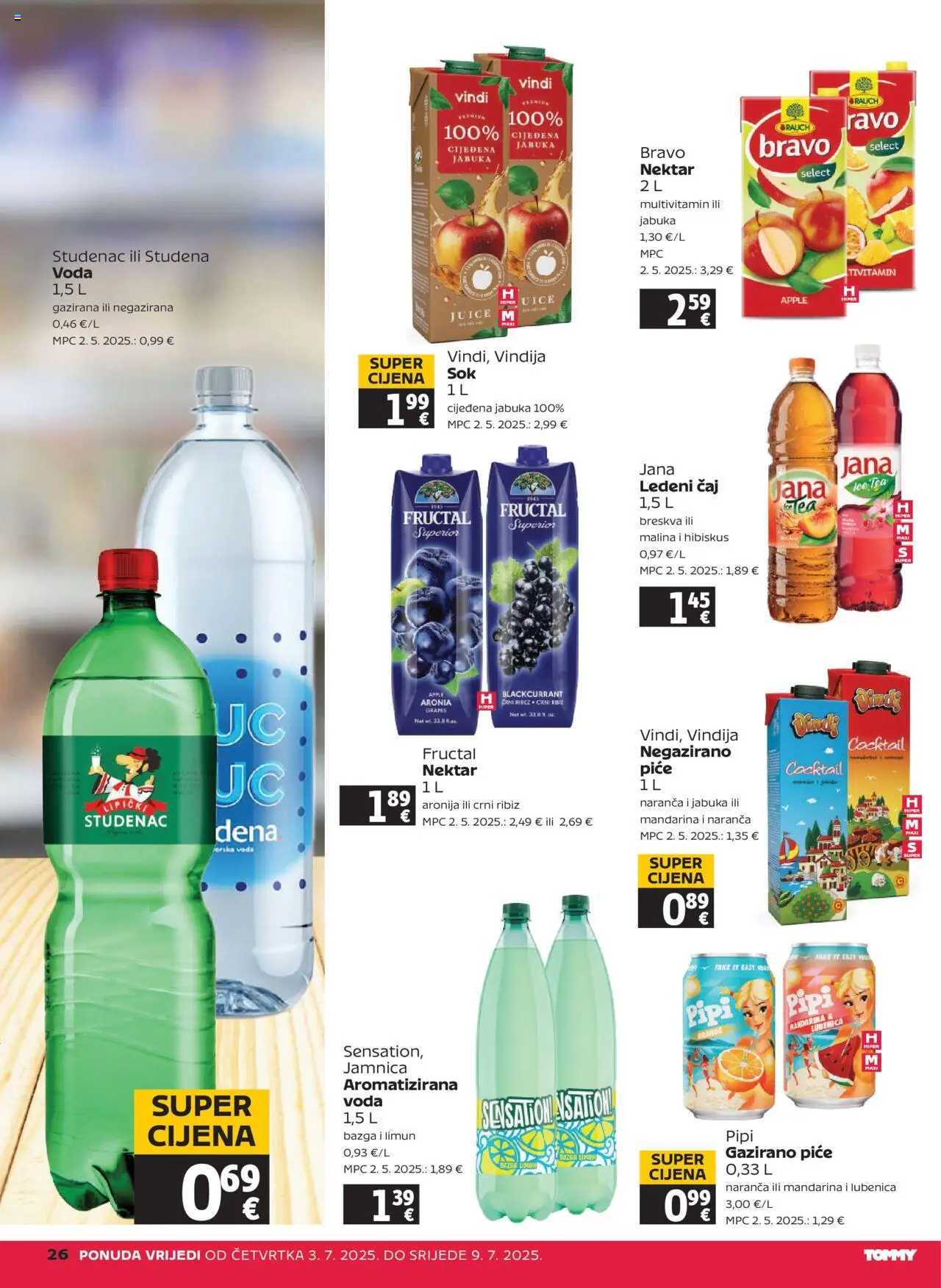Tommy katalog | vrijedi od 03.07.2025 | Stranica: 26 | Proizvodi: Vindija, Breskva, Bazga, Jabuka