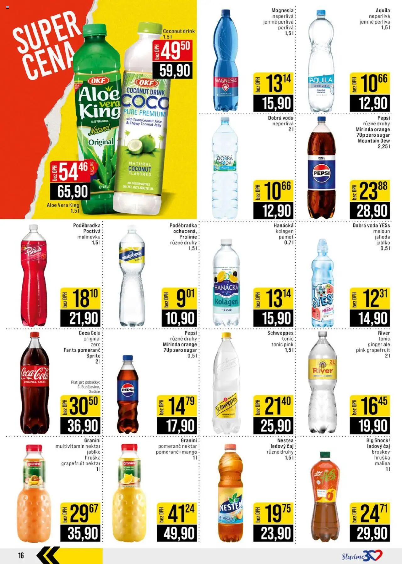 Jip leták - Ostatní prodejny od 18.06.2025 | Strana: 16 | Produkty: Čaj, Dobrá voda neperlivá, Tonic Water, Prolinie