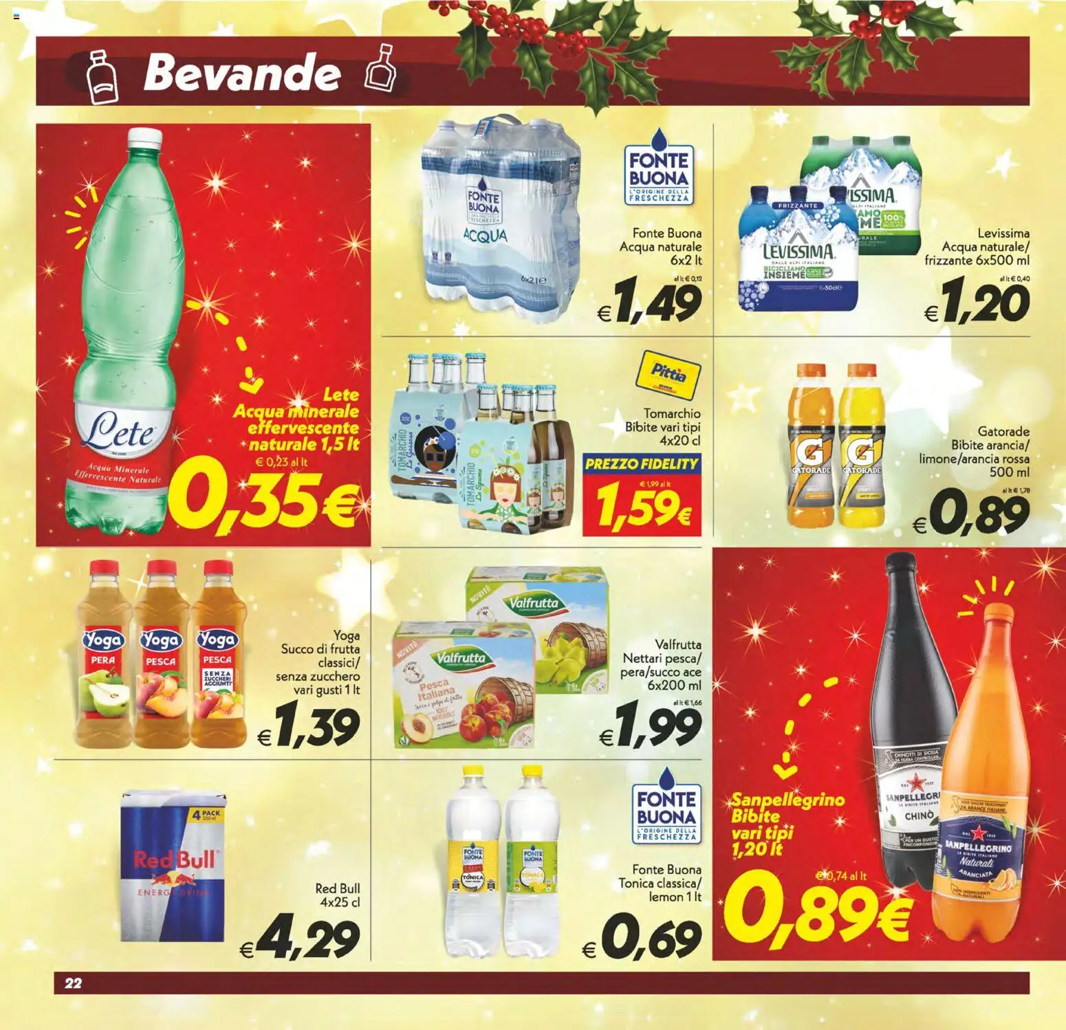 Volantino SuperConveniente del 05.12.2025 | Pagina: 22 | Prodotti: Succo, Acqua, Red Bull, Acqua minerale