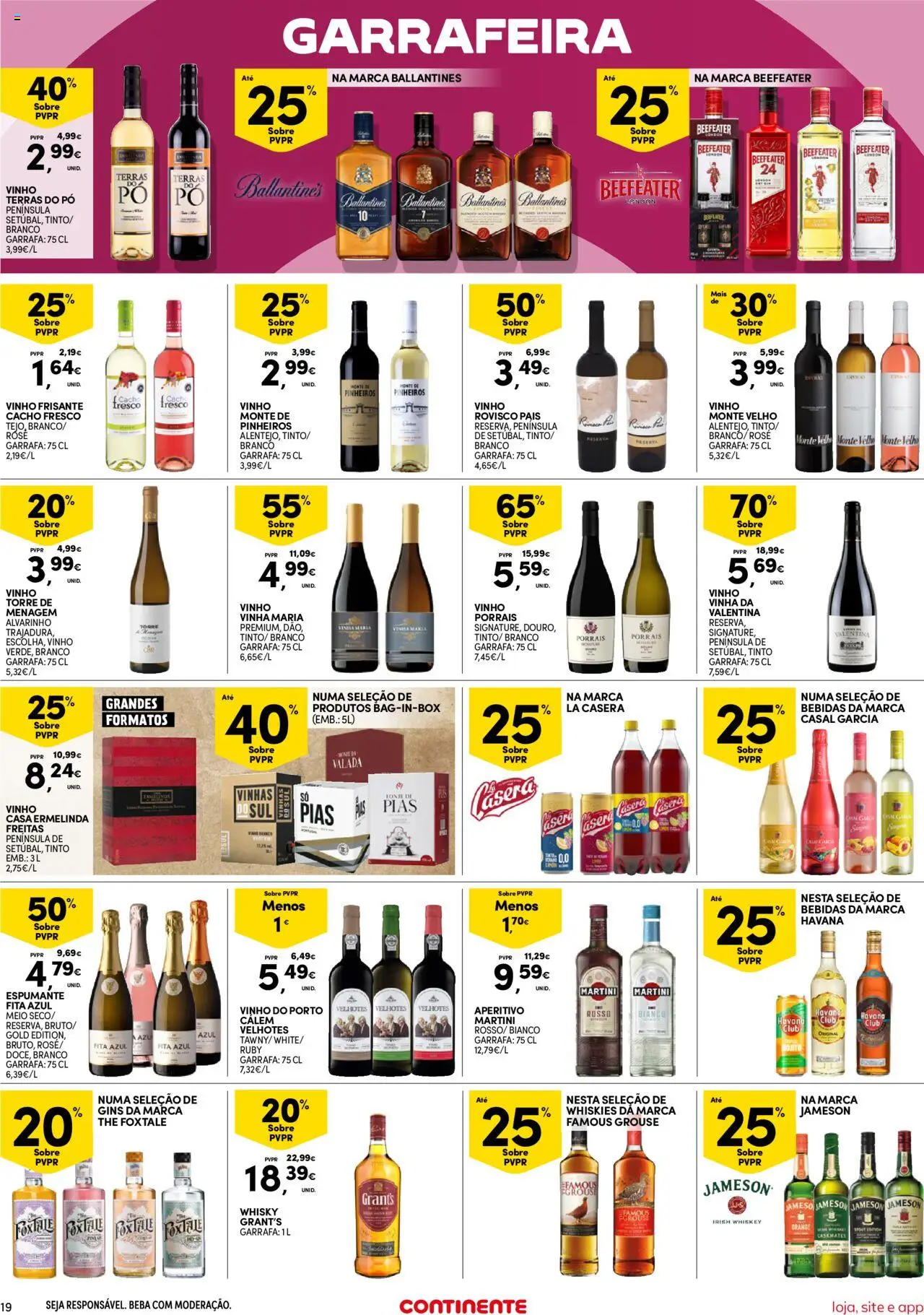 Continente Semanal Continente Bom Dia │ válido de 21.10.2025 | Página: 19 | Produtos: Espumante, Vinho, Gin, Soda