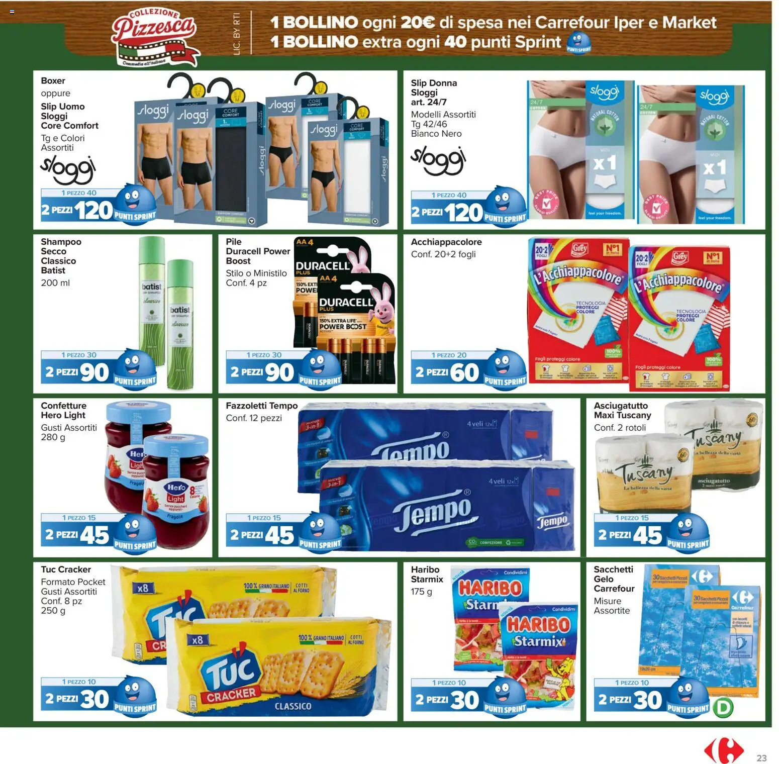 Volantino Carrefour del 15.01.2026 | Pagina: 23 | Prodotti: Pile, Shampoo, Fragole, Boxer