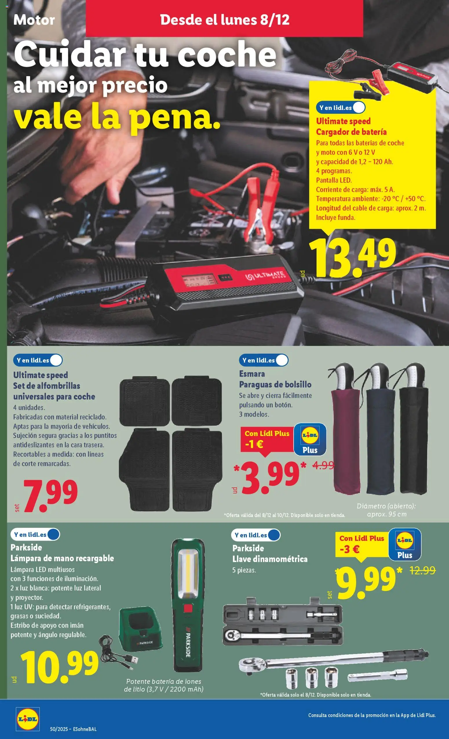 Lidl folleto de bazar │ válido desde el 08.12.2025 | Página: 6 | Productos: Cable, Batería, Lámpara