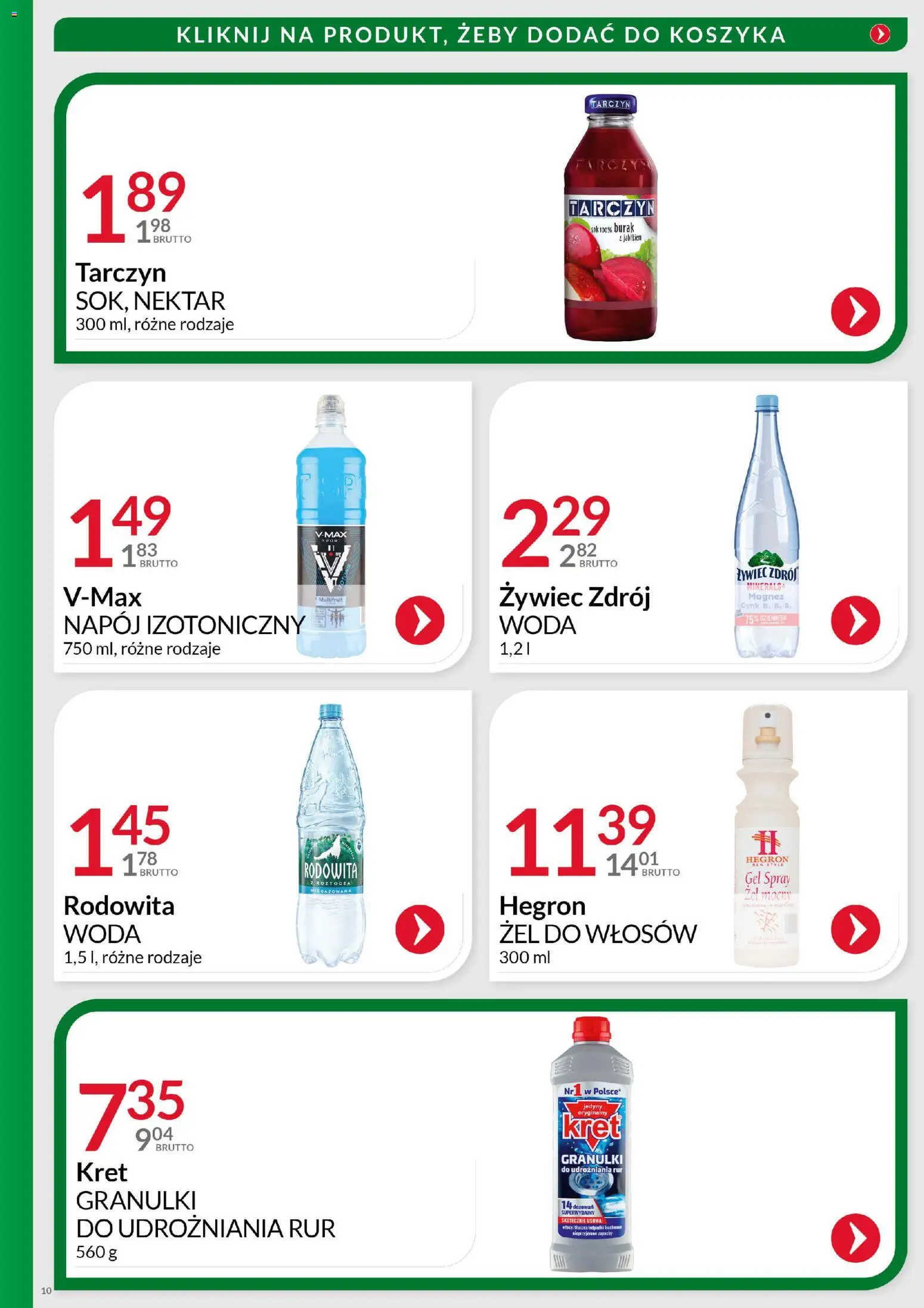 Eurocash Gazetka - Ofensywa Cenowa Spożywcza od 30.11.2025 | Strona: 10 | Produkty: Burak, Sok, Woda