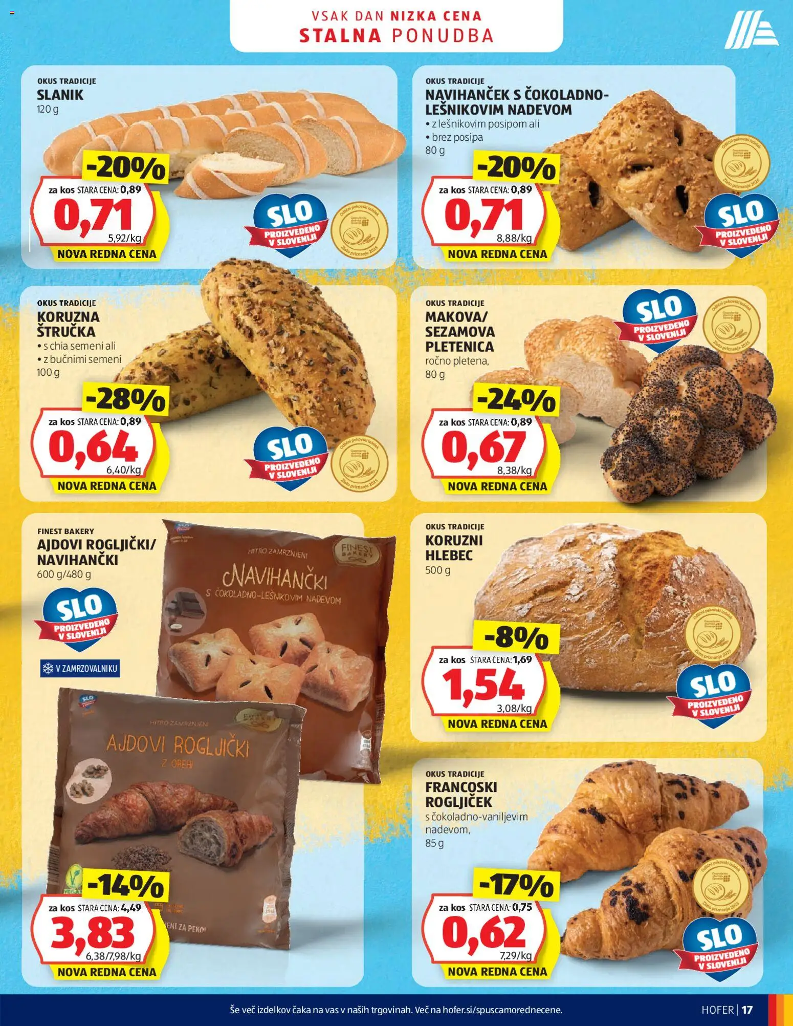 Novi Hofer katalog ponudbe – veljaven od 18.12.2025 | Stran: 17 | Izdelki: Štručka, Rogljički, Kos, Hlebec