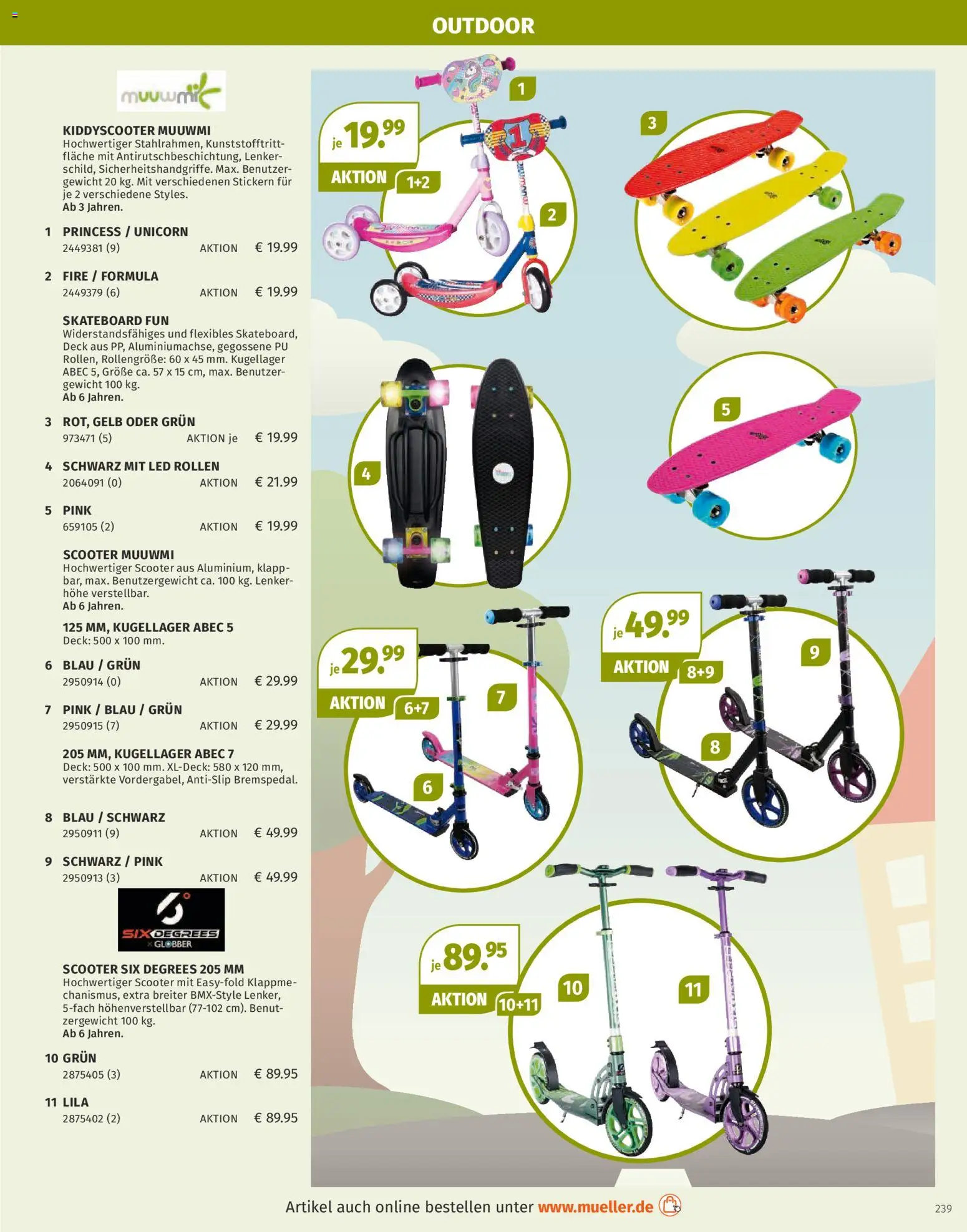 Müller Spielwarenkatalog – gültig ab 27.10.2025 | Seite: 239 | Produkte: Gewicht, Scooter