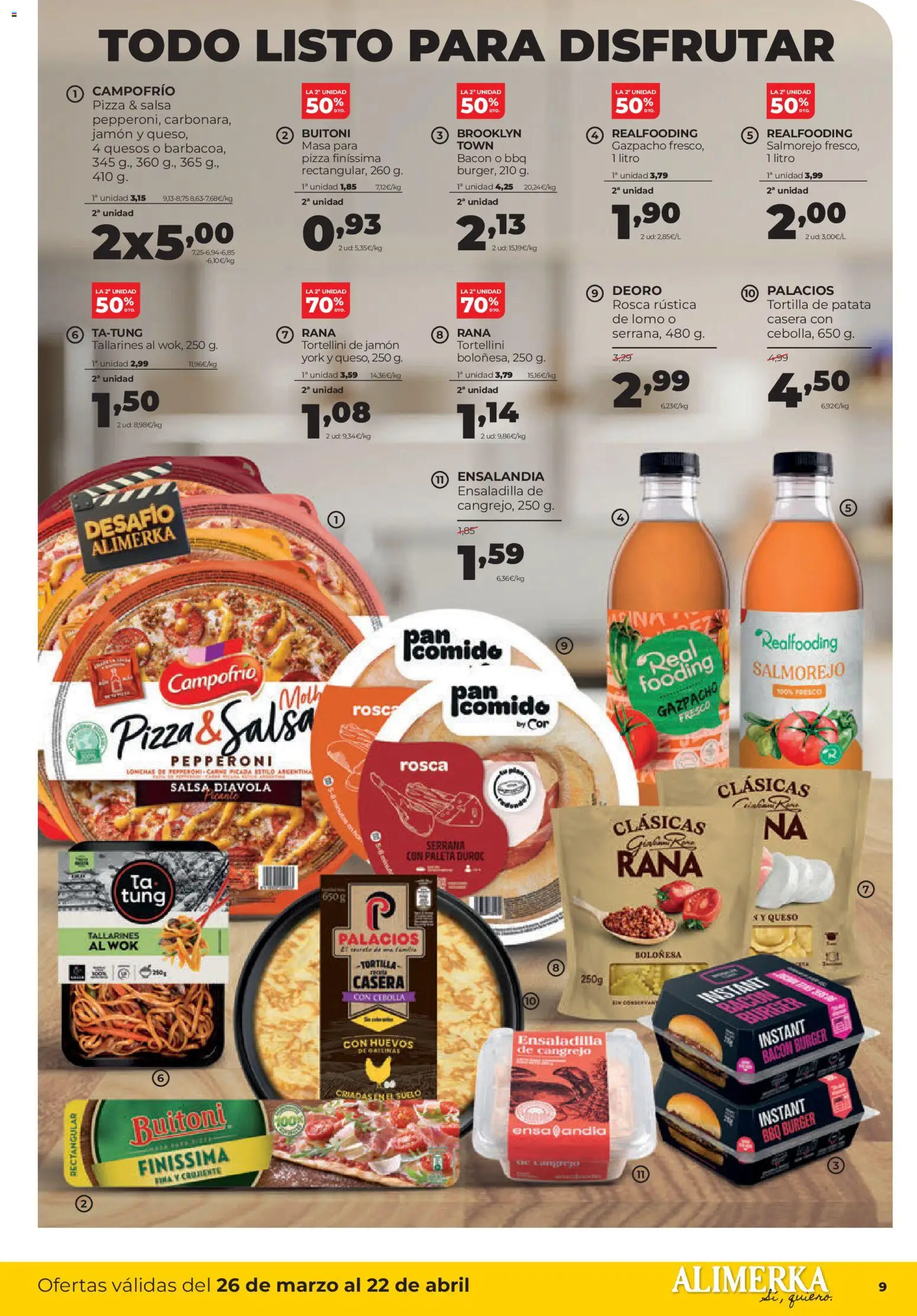 Alimerka folleto Asturias │ válido desde el 26.03.2026 | Página: 9 | Productos: Queso, Huevos, Παγωμένο τσάι, Gazpacho