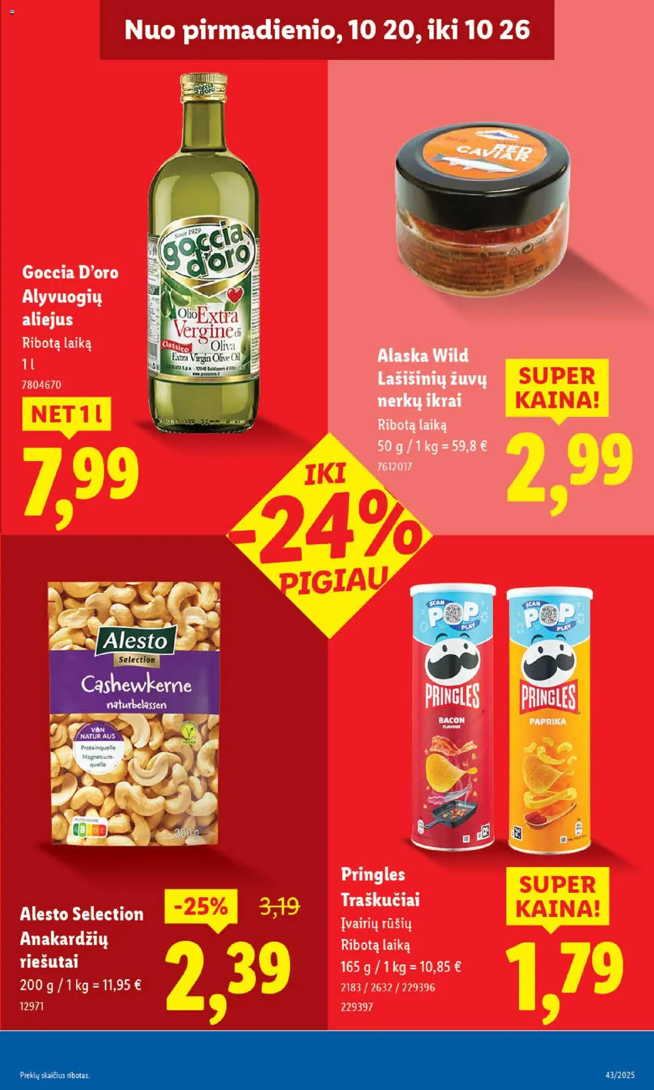 LIDL akcijos nuo 20.10.2025 | Puslapis: 31 | Prekių: Riešutai, Paprika, Aliejus, Ikrai