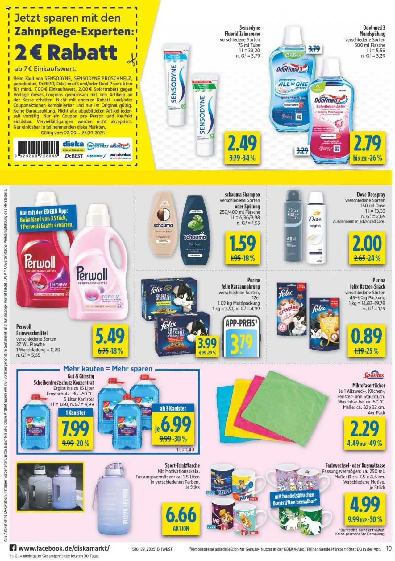 Diska - diska Angebote Bayern KW39 – gültig ab 22.09.2025 | Seite: 10 | Produkte: Shampoo, Spülung, Waschmittel, Deospray