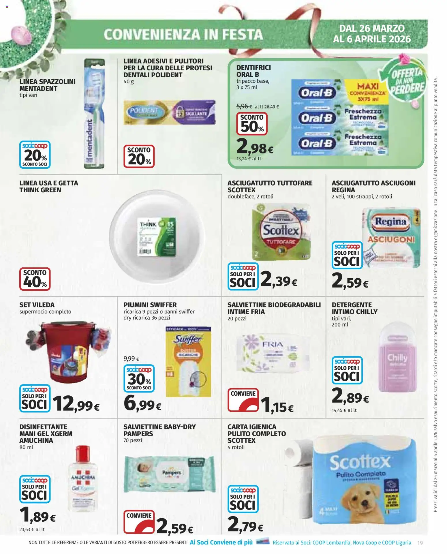 Volantino COOP del 26.03.2026 | Pagina: 19 | Prodotti: Detergente, Data, Pampers, Asciugatutto