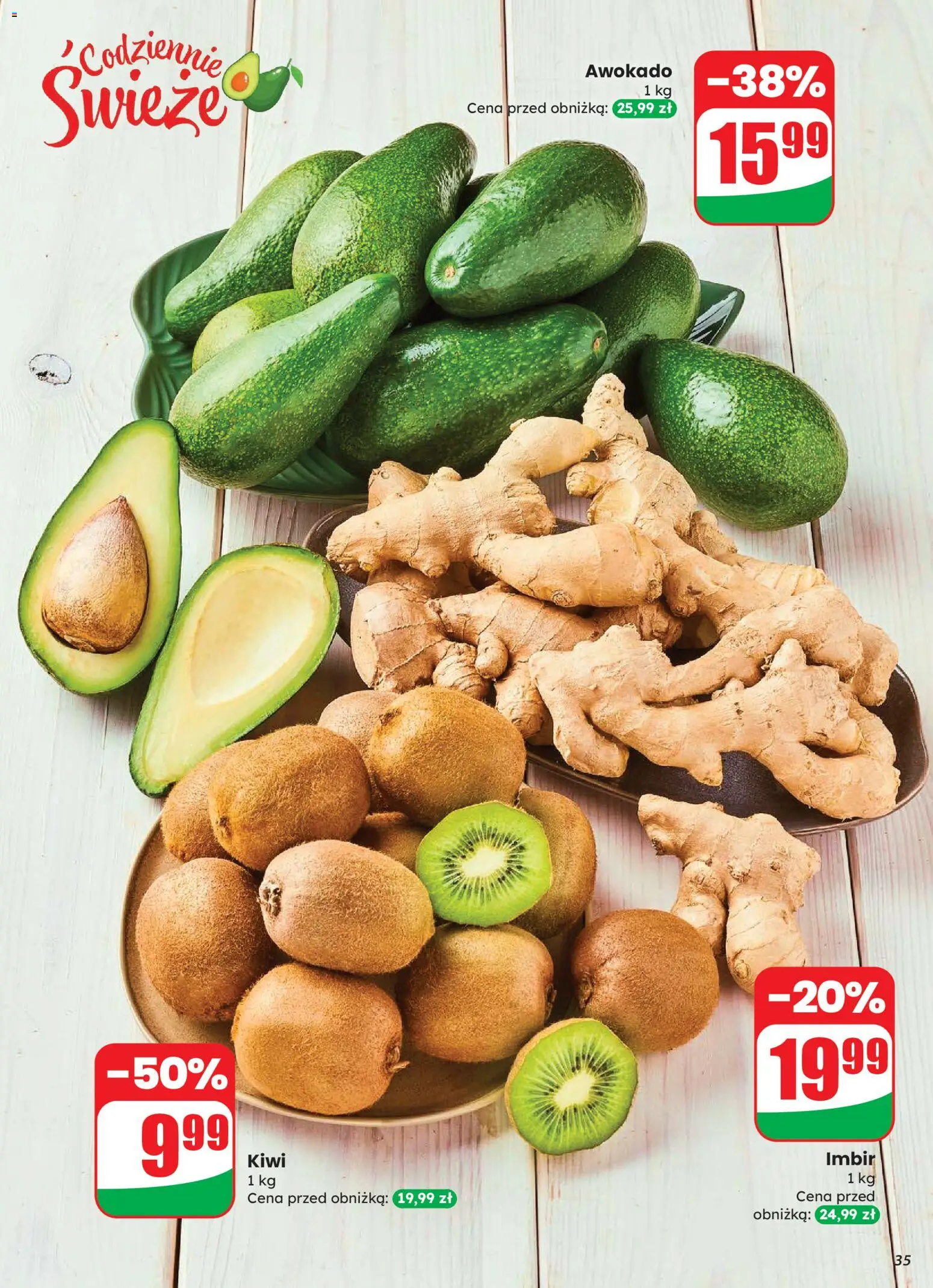 Dino Gazetka od 12.11.2025 | Strona: 35 | Produkty: Imbir, Kiwi, Awokado