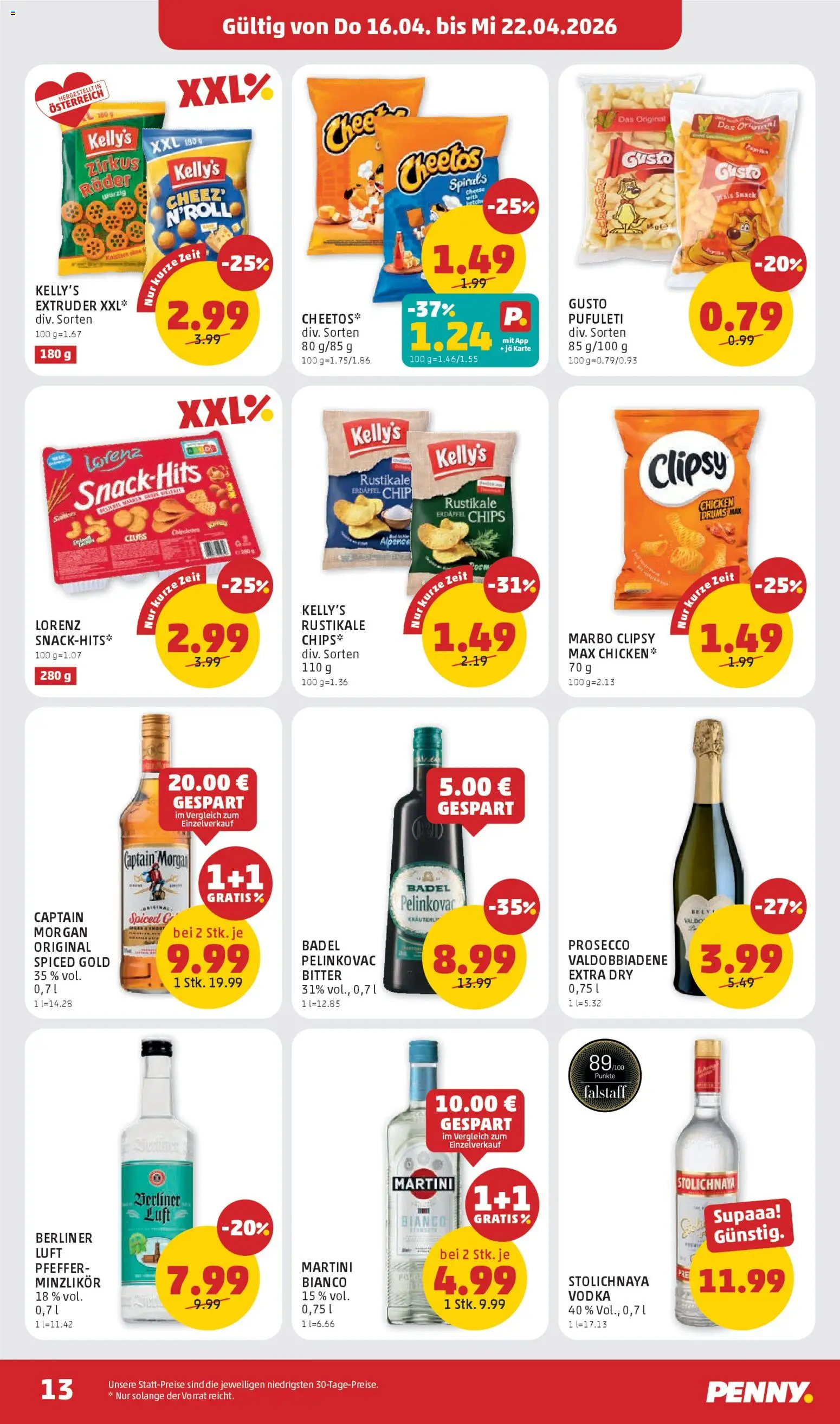 Penny Markt - Flugblatt gültig ab 16.04.2026 | Seite: 13 | Produkte: Chips, Pfeffer