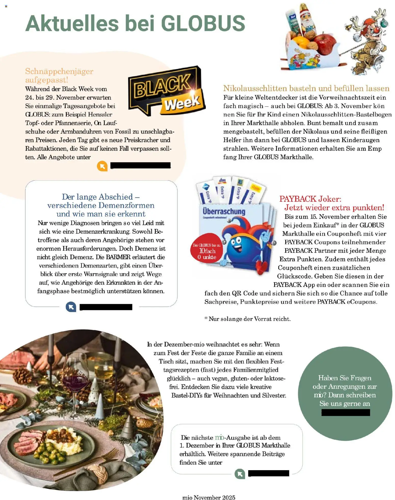 Globus Mio Magazin – gültig ab 01.11.2025 | Seite: 34 | Produkte: Tisch