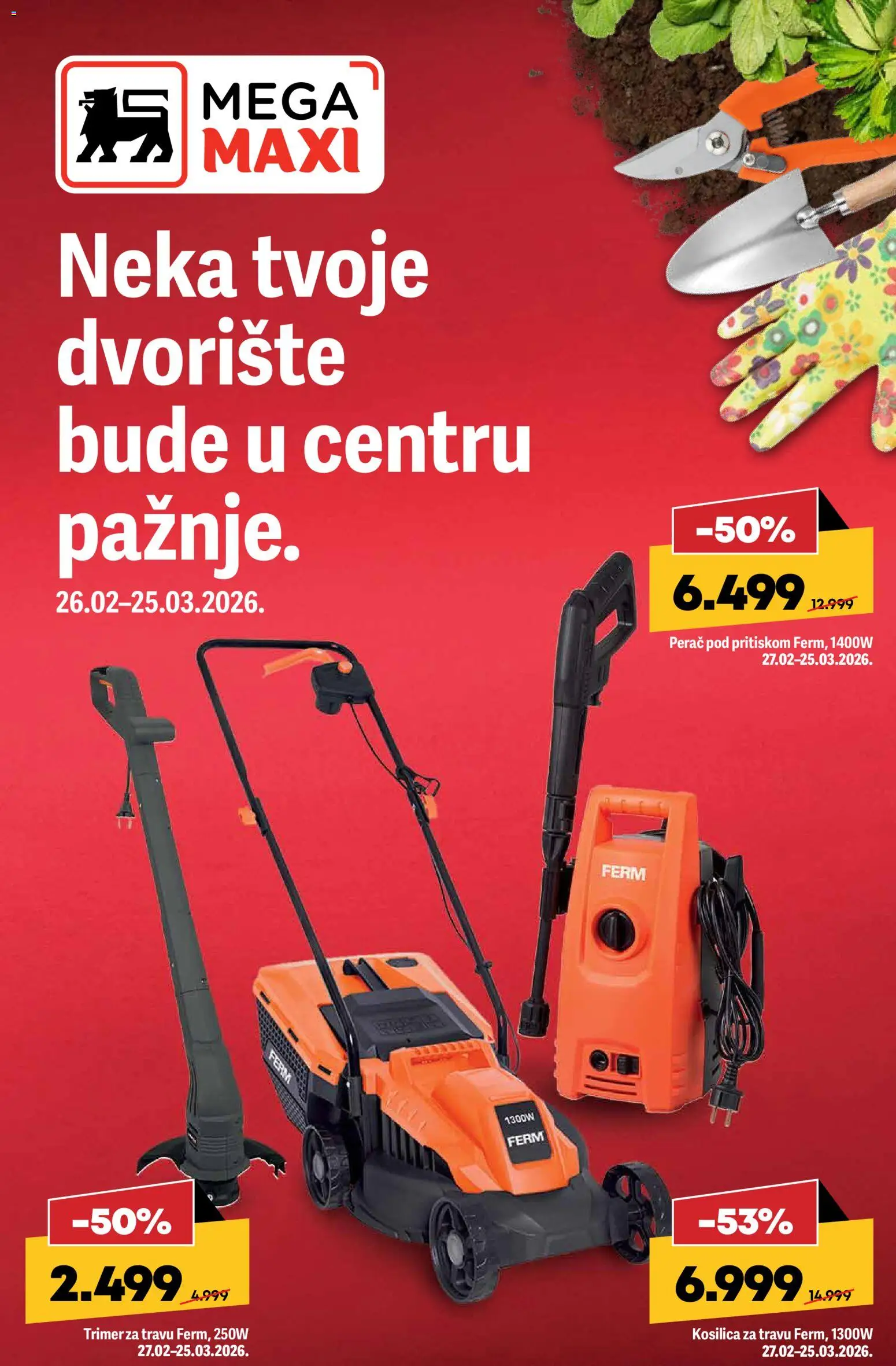 Mega Maxi katalog - važi od 26.02.2026 | Strana: 1 | Proizvode: Kosilica, Trimer