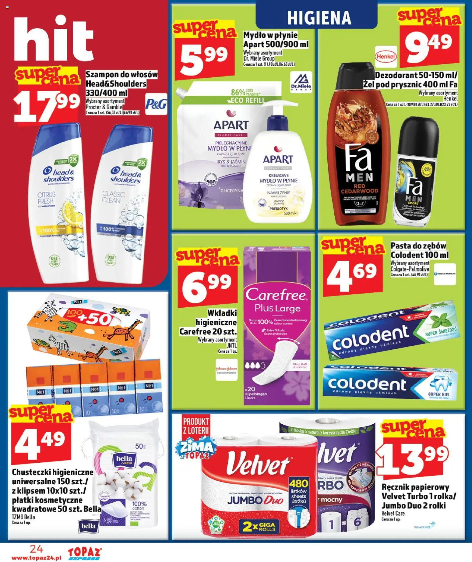 Topaz Gazetka - Express od 08.01.2026 | Strona: 24 | Produkty: Kremowe mydło w płynie, Szampon, Płatki kosmetyczne, Dezodorant