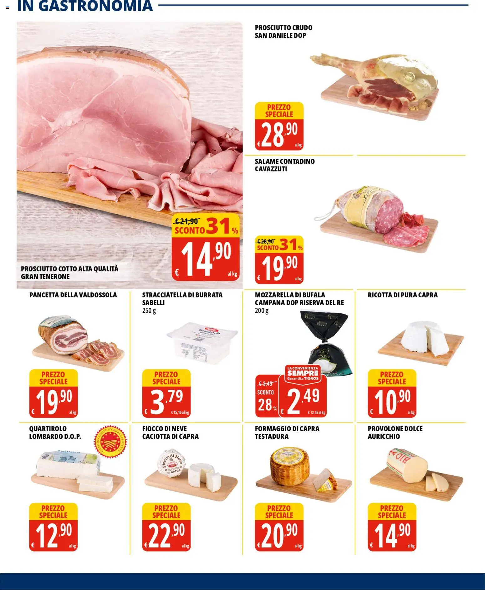 Volantino Tigros del 07.04.2026 | Pagina: 8 | Prodotti: Salame, Pancetta, Formaggio, Burrata