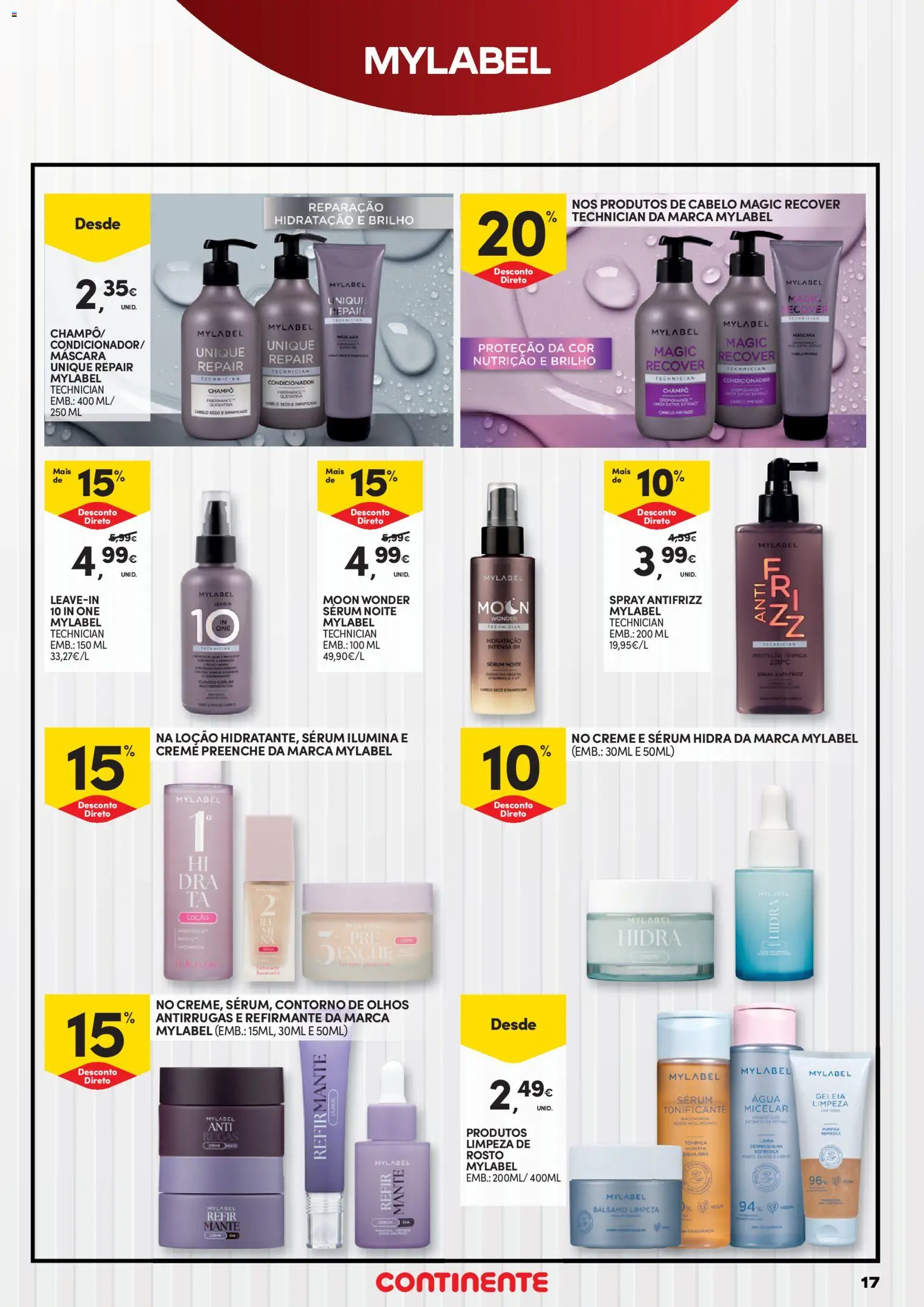 Continente Beleza Inspira-te na verdadeira beleza │ válido de 21.04.2026 | Página: 17 | Produtos: Agua, Geleia, Condicionador, Creme